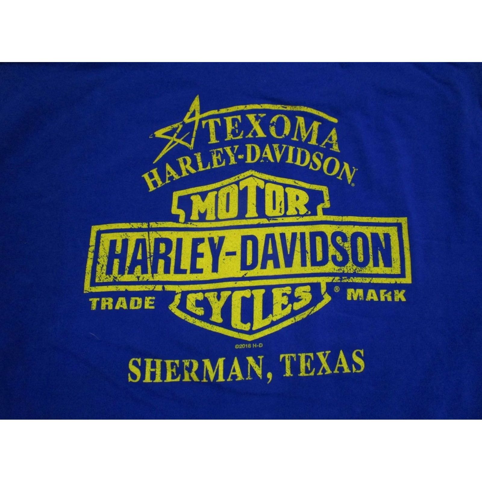 Harley Davidson Harley-Davidson Shirt Men 3XL Blue Texoma USA Biker Motorcycle Flames Graphic T-Shirt Short Sleeve Crew Neck Size US XXL / EU 58 / 5 - 4 Thumbnail