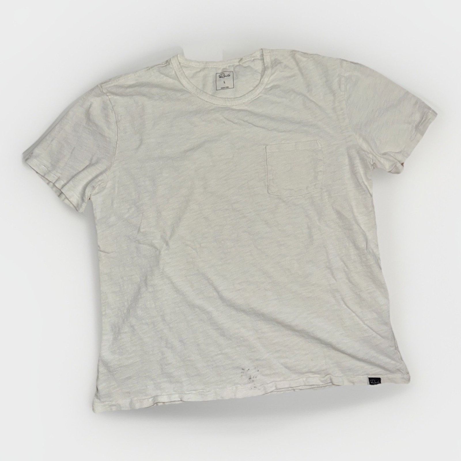 Rails Rails Men’s White Textured T-Shirt L 20x25 Premium Basics Size US L / EU 52-54 / 3 - 1 Thumbnail