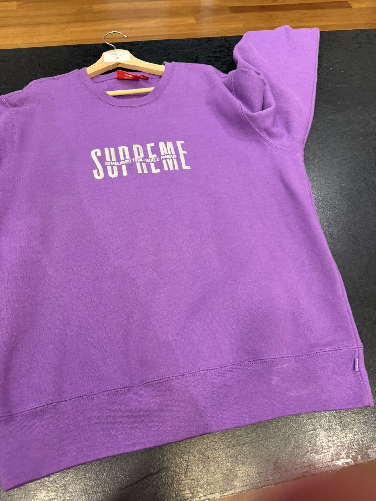 Supreme Supreme World Famous Crewneck - Purple Size US L / EU 52-54 / 3 - 5 Thumbnail