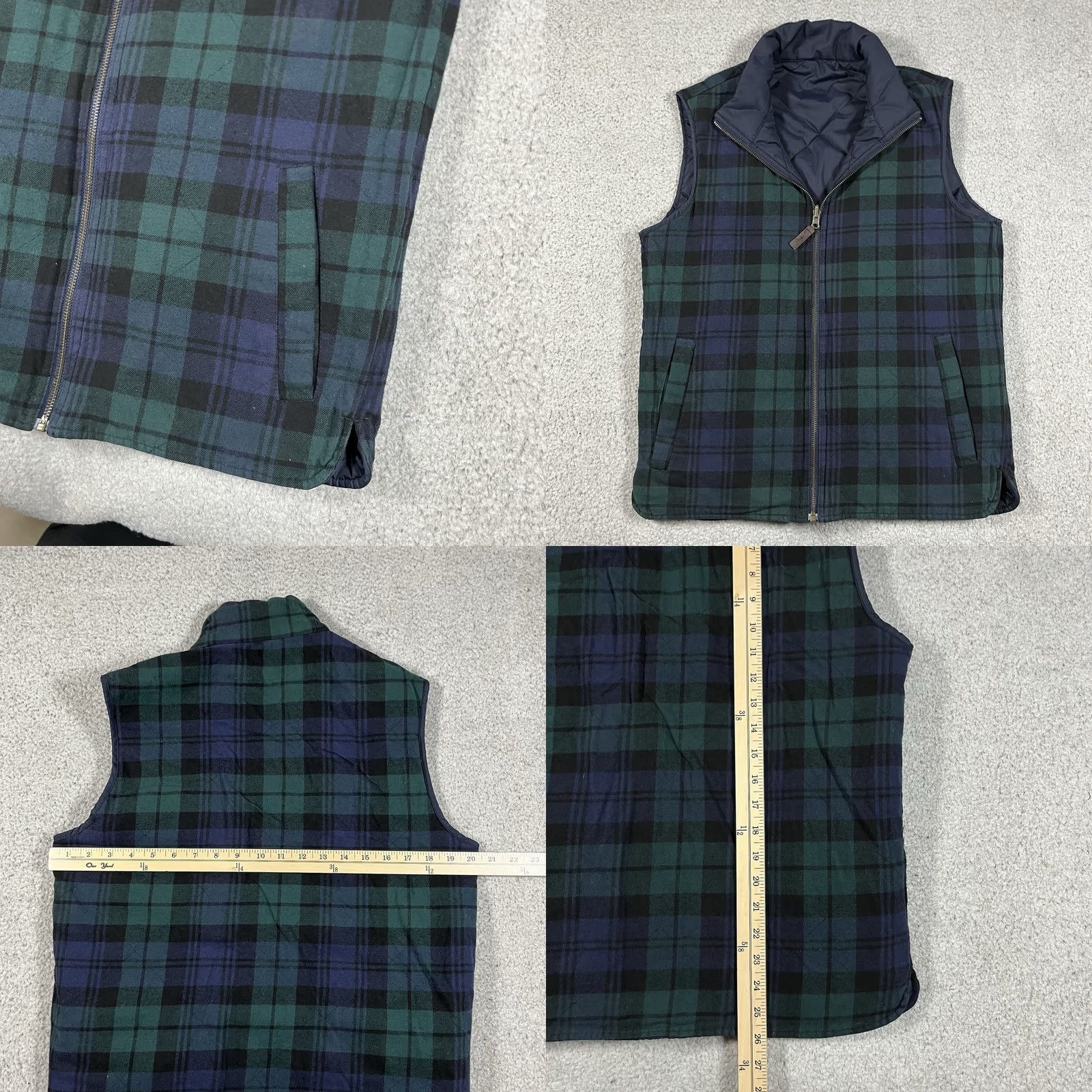 J.Crew J.CREW Vest Mens S Blue Diamond Quilted Reversible Full Zip Thinsulate Winter Fall Spring Insulated Pockets Outdoors Classic Preppy Size US S / EU 44-46 / 1 - 9 Thumbnail