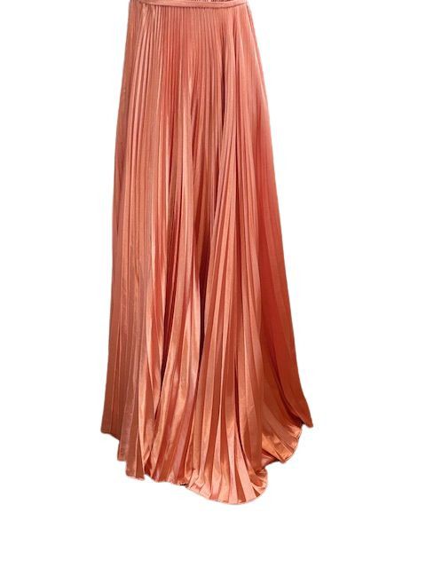Mac Duggal Rose Gold Plunge Neck Pleated Evening Gown Size XS / US 0-2 / IT 36-38 - 3 Thumbnail