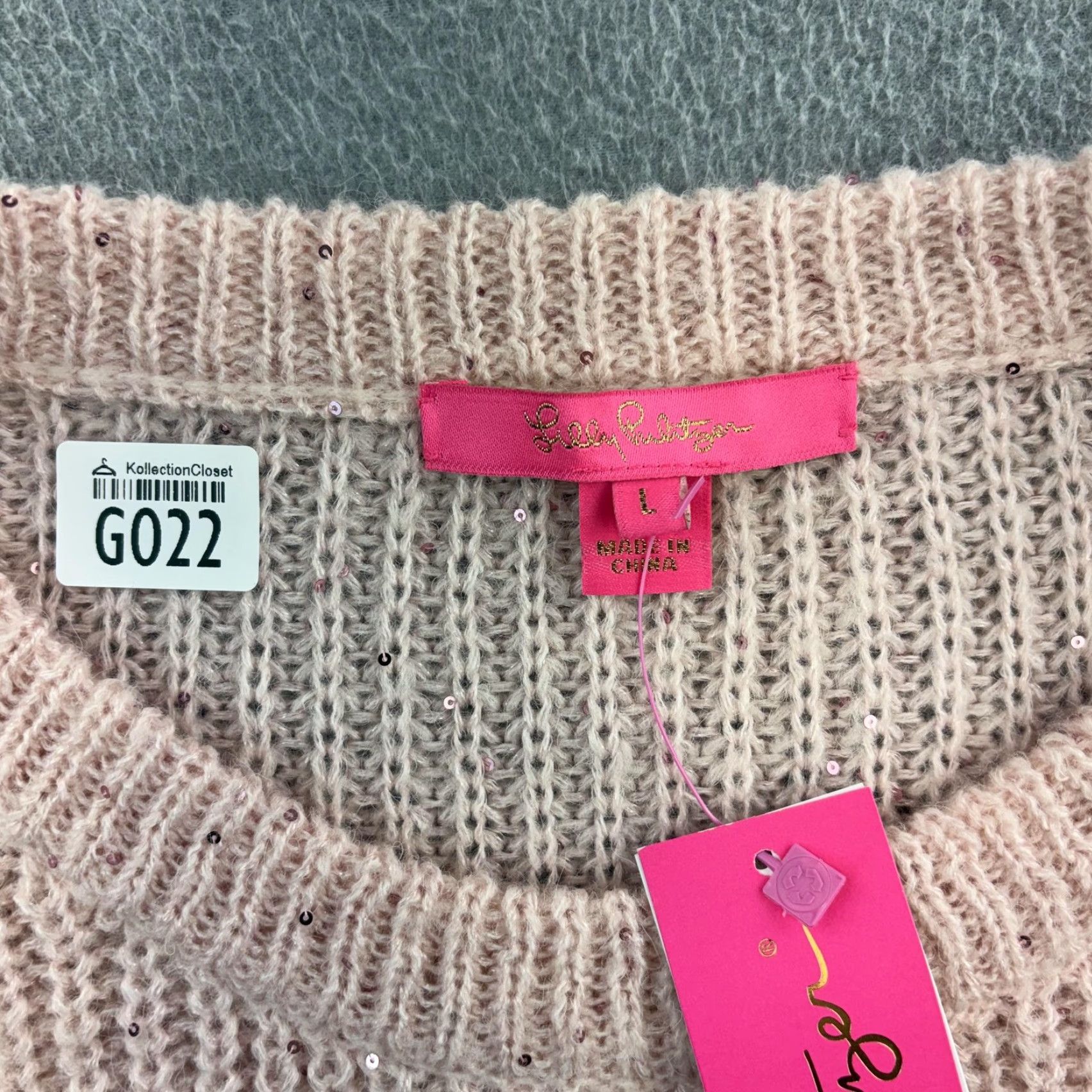 Lilly Pulitzer Lilly Pulitzer Sweater Womens Large Pink Stripe Finley Sequin Balloon Sleeve Top Size L / US 10 / IT 46 - 6 Thumbnail