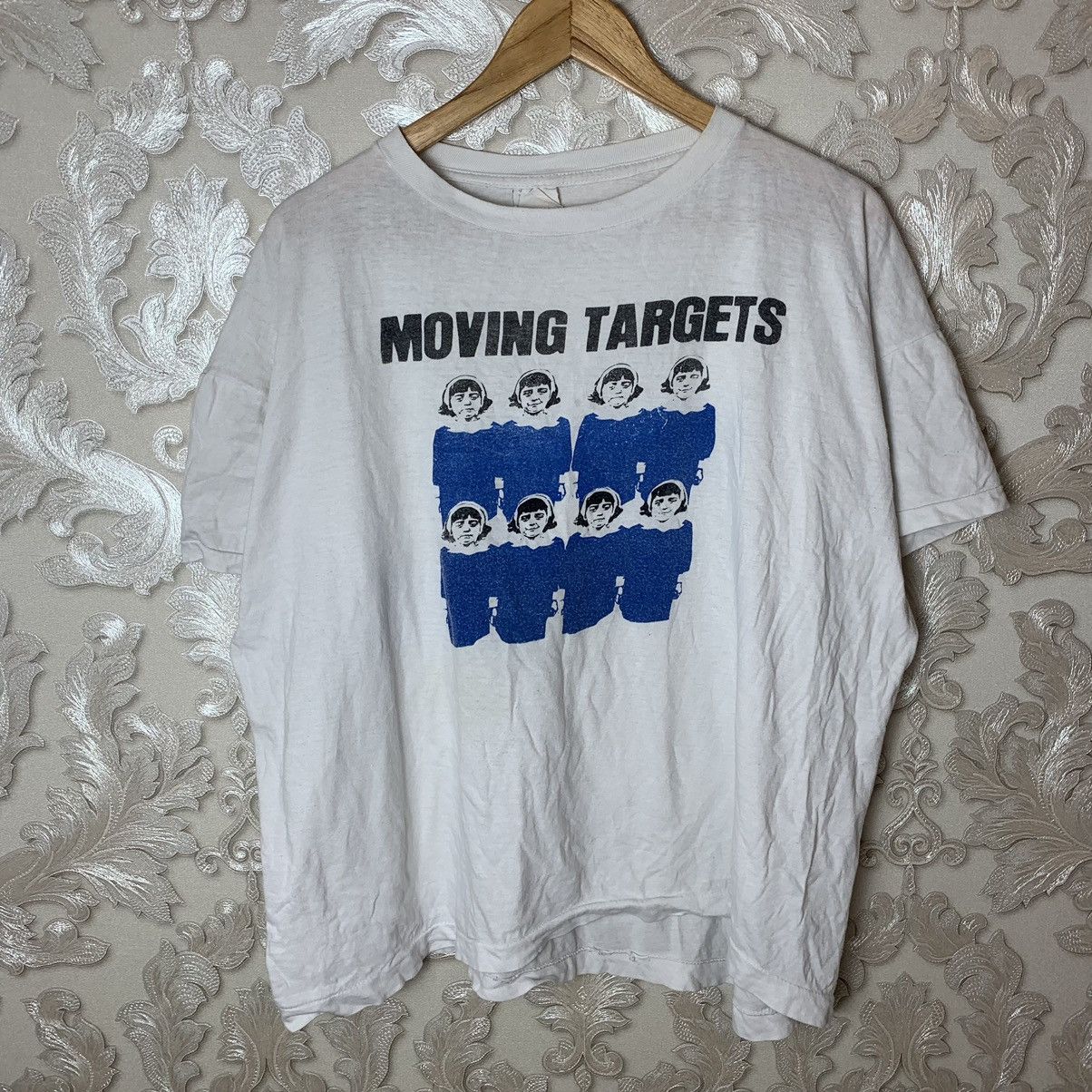 image of Rare 80's Moving Targets Usa Band T-Shirt in White, Men's (Size Medium)