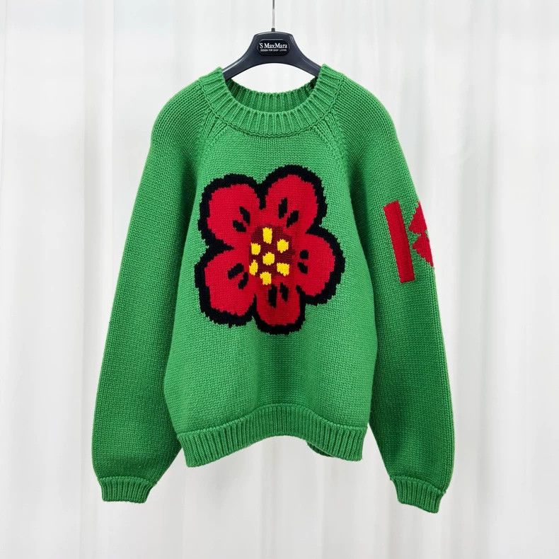 Kenzo KENZO Haitang flower wool knit sweater Size S / US 4 / IT 40 - 1 Thumbnail