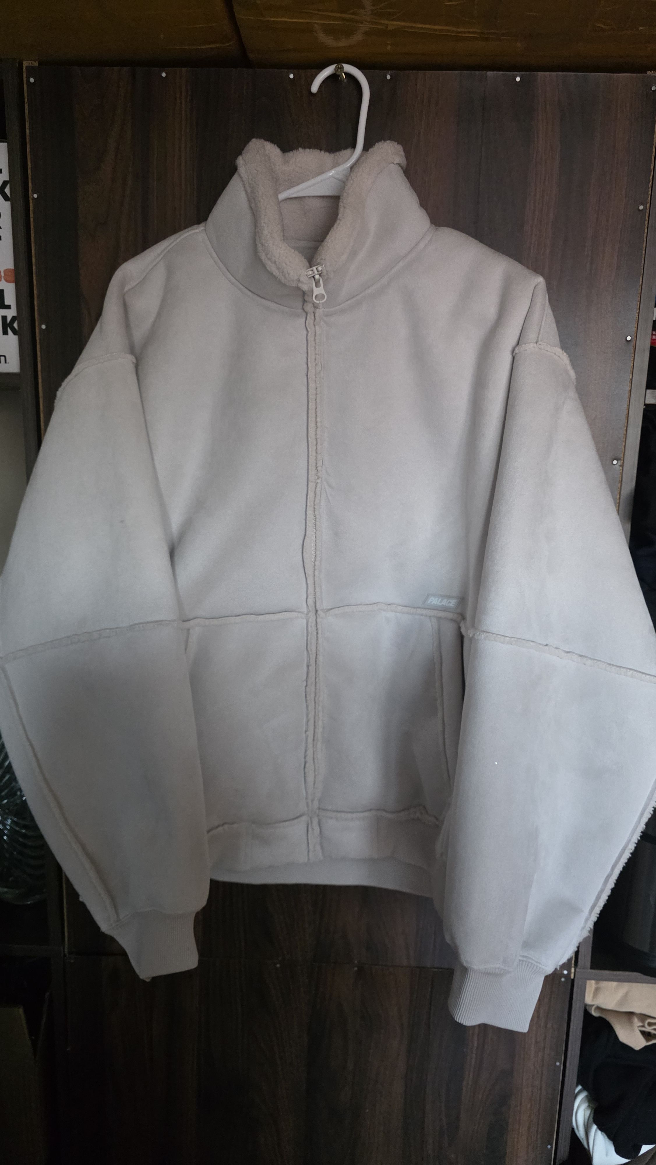 Palace Palace Sherpa Faux Suede Funnel Jacket Soft White Size US XL / EU 56 / 4 - 2 Thumbnail