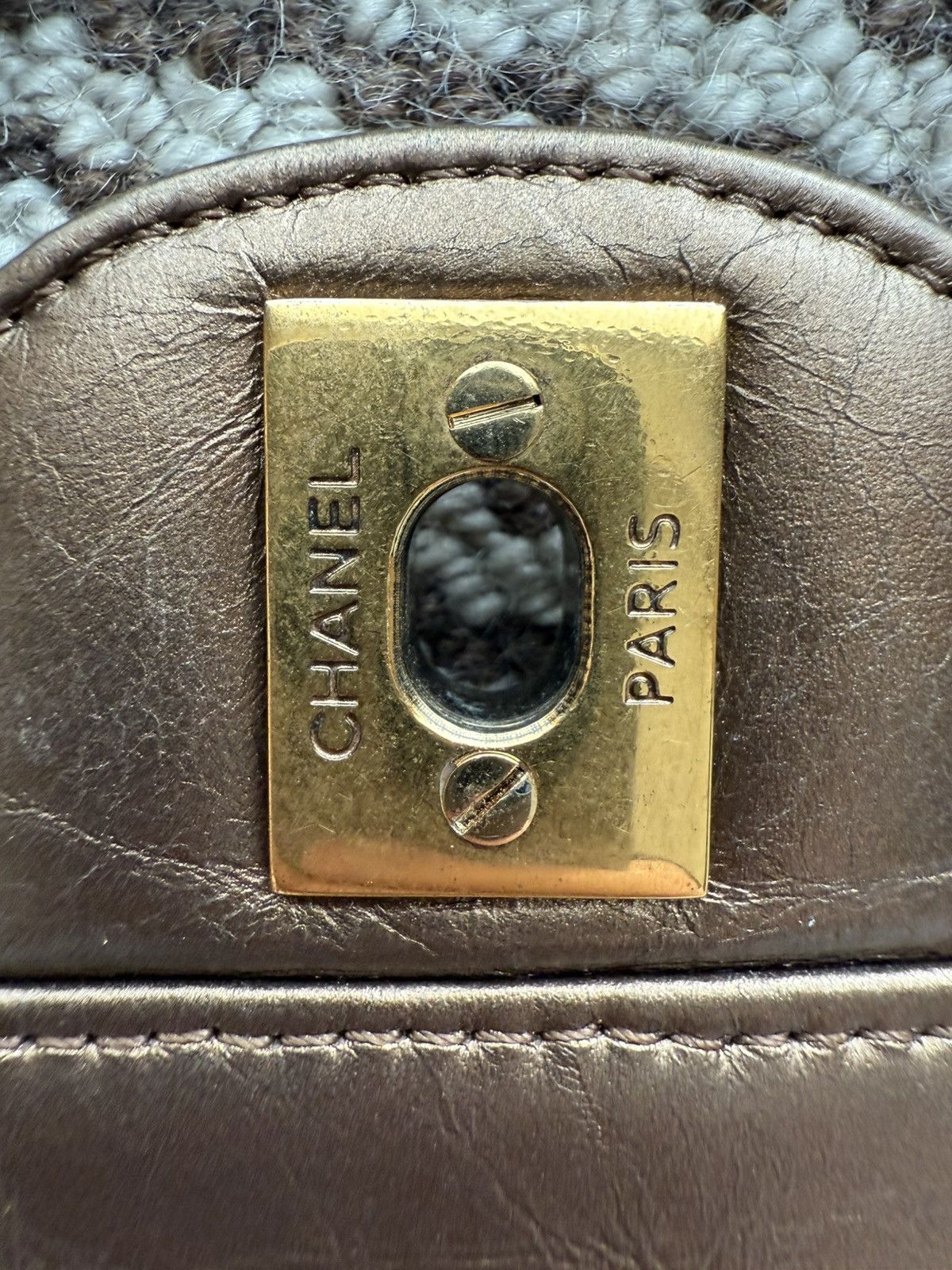 Chanel Chanel metallic bronze embossed Logo Classic Flap Bag Size ONE SIZE - 5 Thumbnail