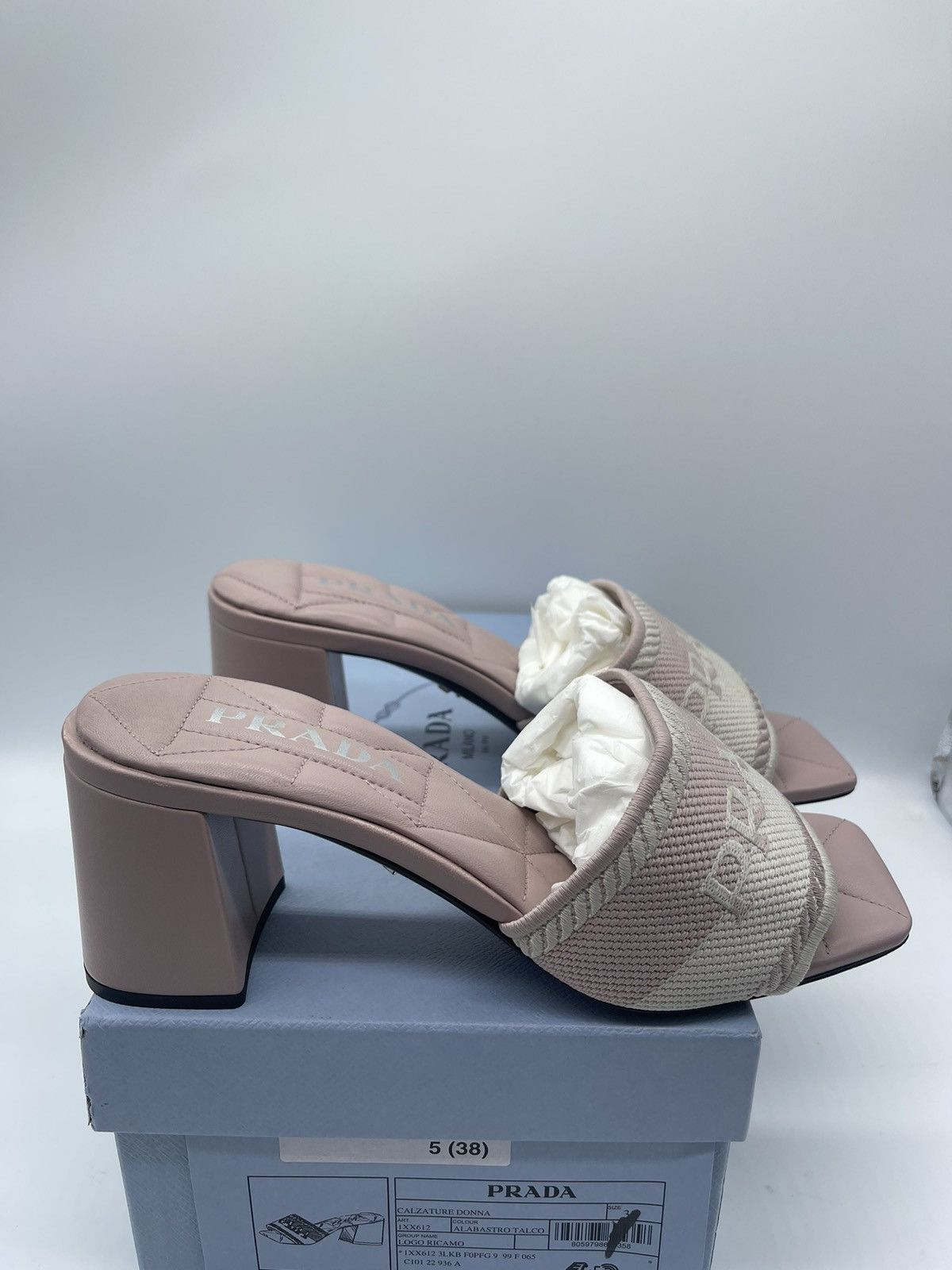Prada Prada Embroidered Fabric Sandal Heels Pink Size US 8 / IT 38 - 2 Thumbnail