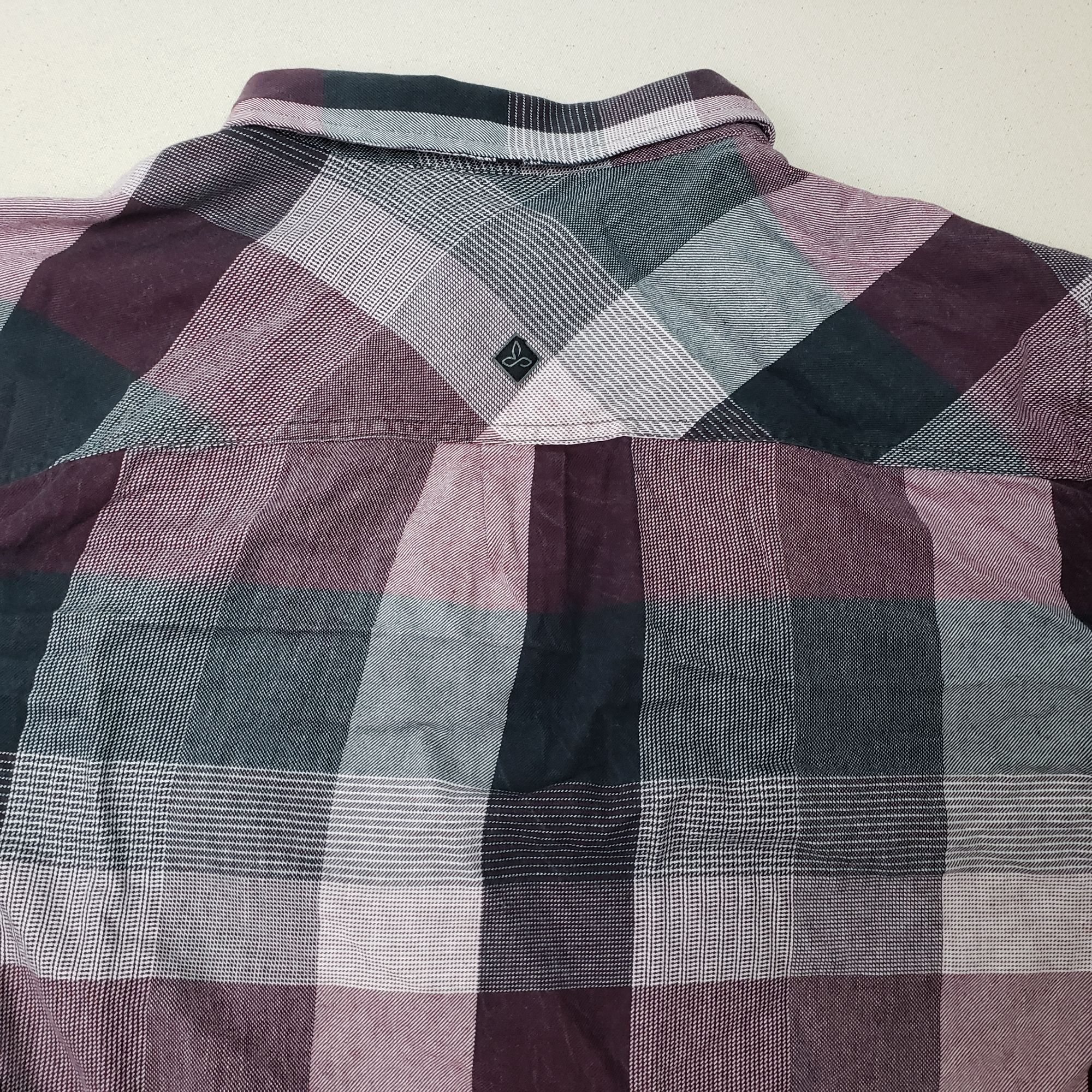 Prana prAna Mens Long Sleeve Button Up Purple/Black/White Shirt XL Size US XL / EU 56 / 4 - 6 Thumbnail