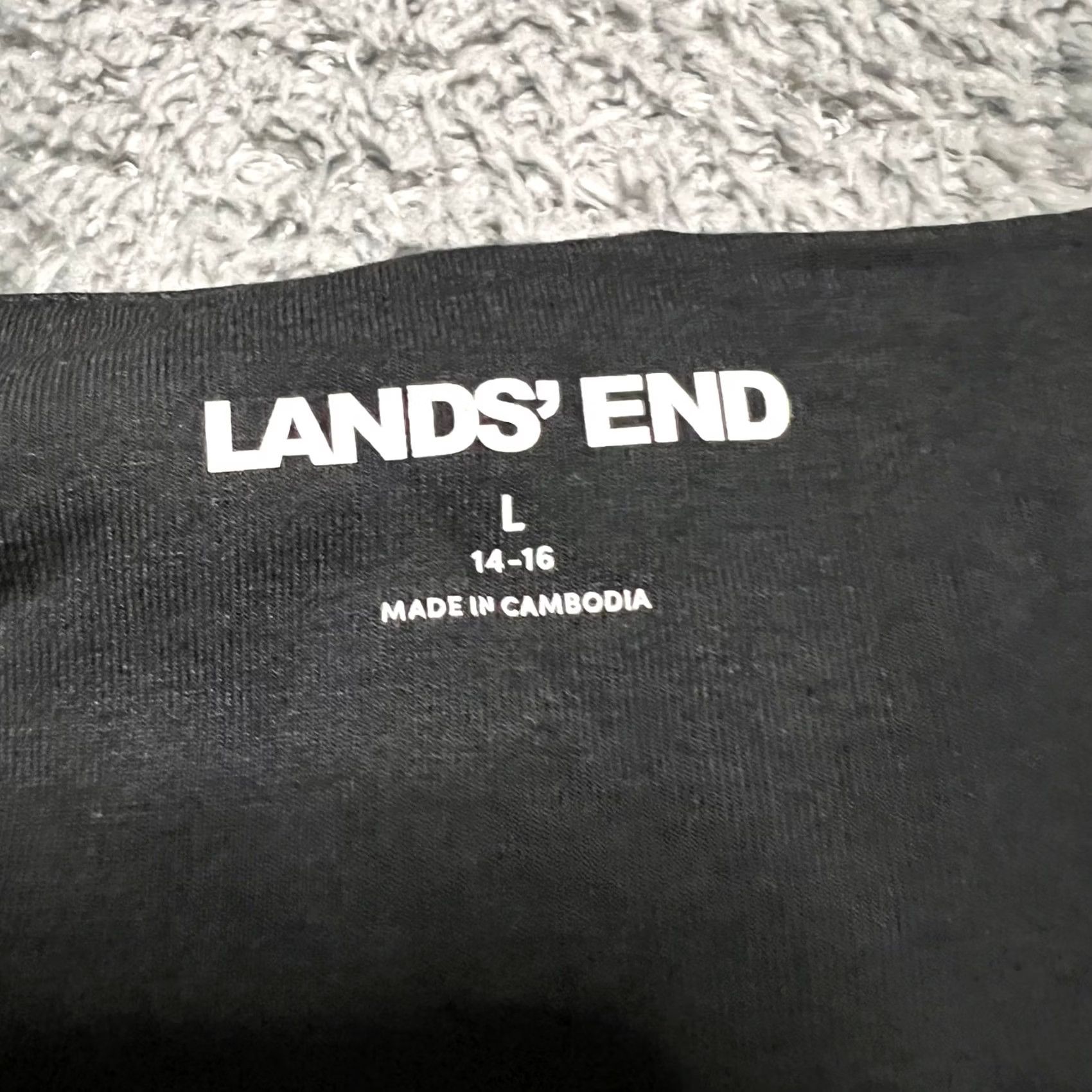 Lands' End Lands’ End Floral Fit Flare Dress Womens Large 14-16 Black Mini Dress L Womens Black Mini Size L / US 10 / IT 46 - 7 Thumbnail