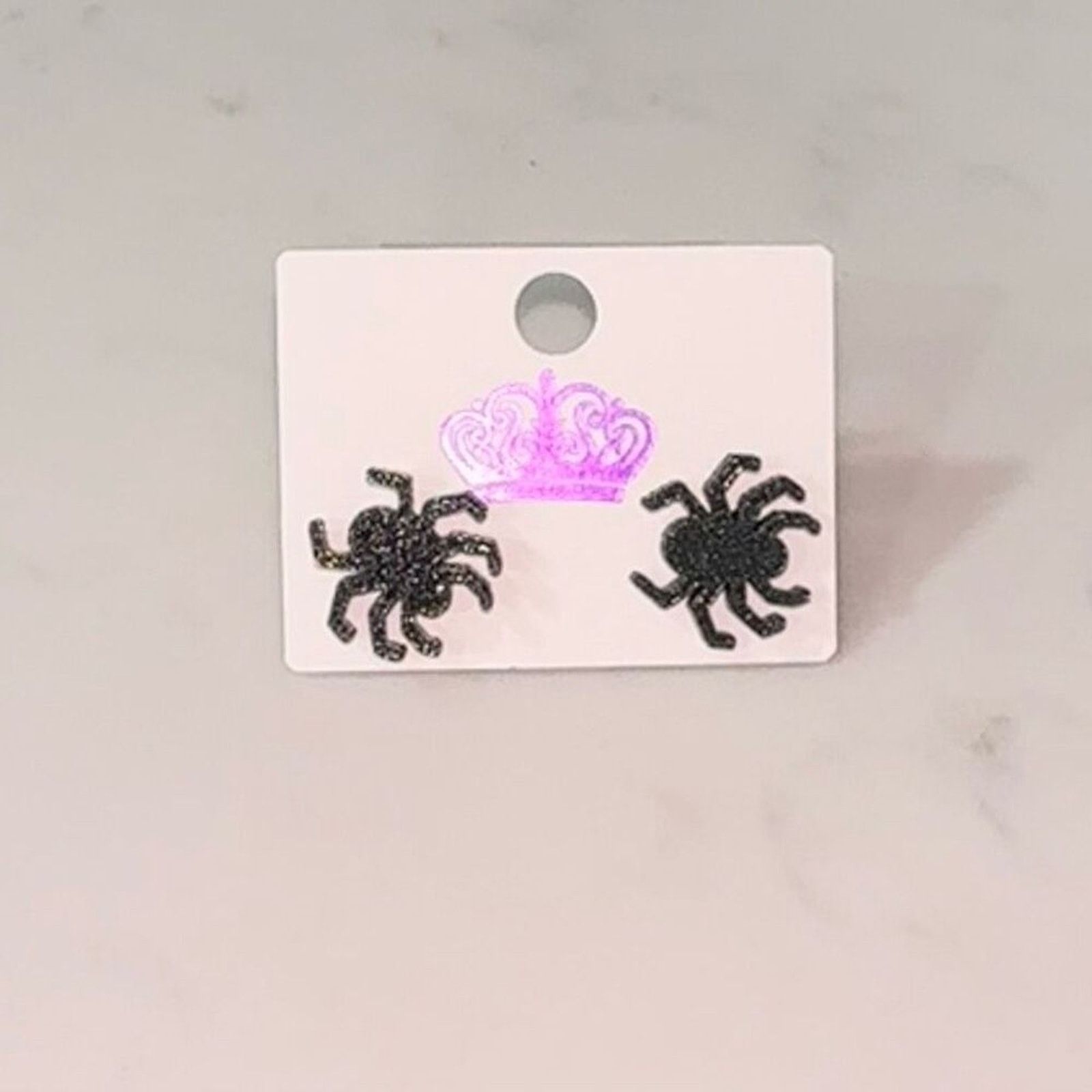 Other Spooky Black Glitter Spider Earrings | Sz OS, NWOT Size ONE SIZE - 2 Thumbnail