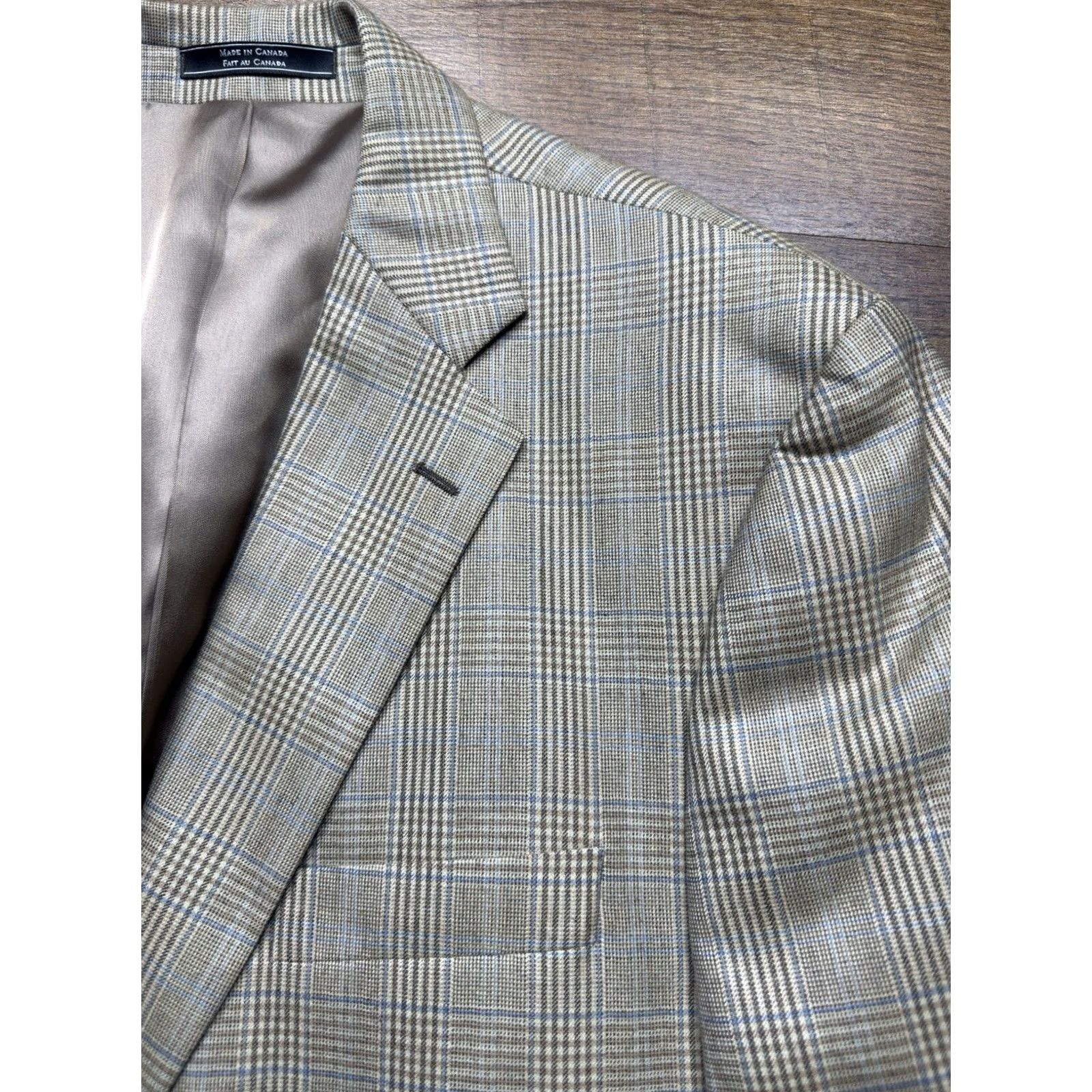 Vintage Arnold Brant 100% Cashmere Blazer Windowpane Striped Sport Coat - 46R Mens Jacket Size 46R - 4 Thumbnail