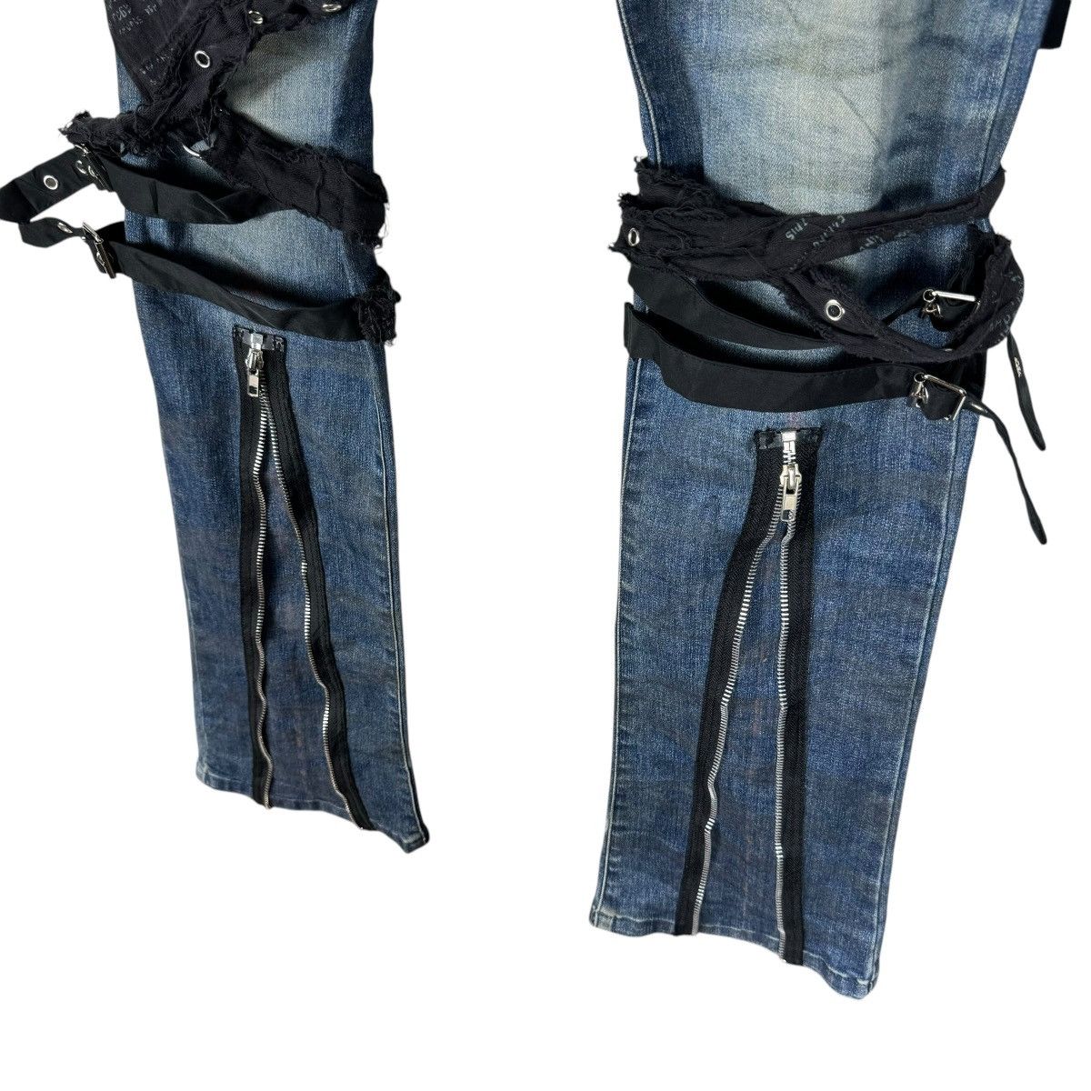 If Six Was Nine 🌟TORNADO MART BONDAGE FLARE DENIM PANTS Size US 34 / EU 50 - 5 Thumbnail
