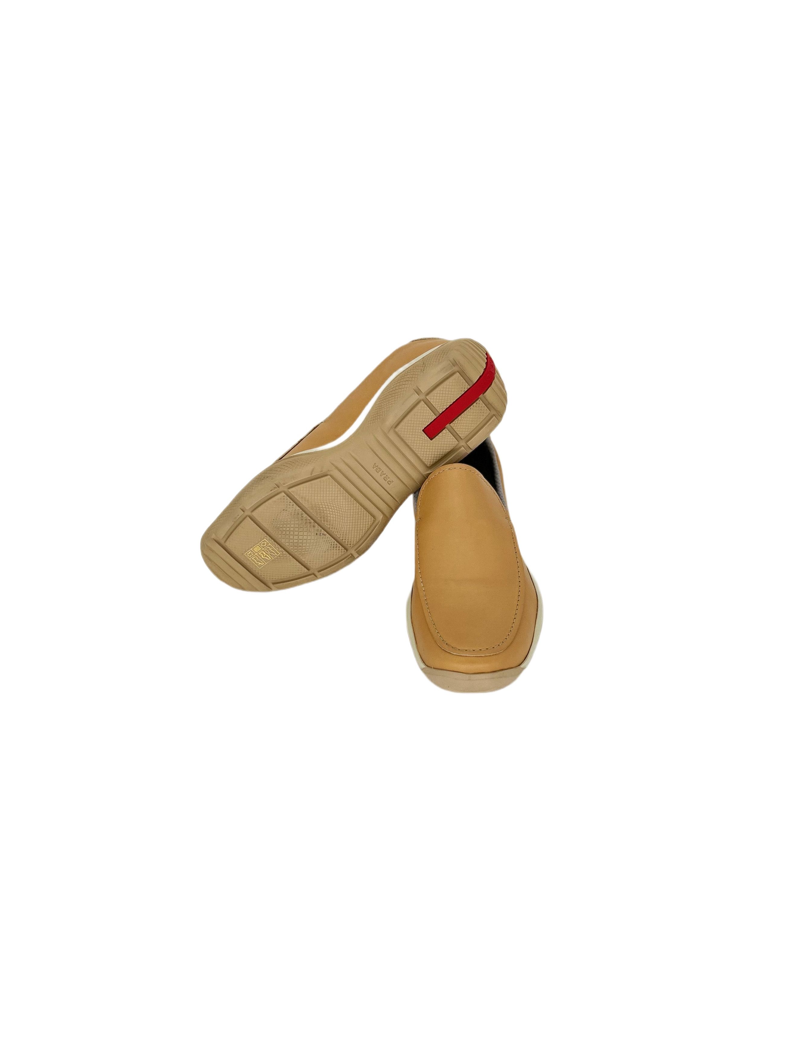 Prada Prada Linea Rossa 'Sport' Sand Calf Leather Loafers Size US 6.5 / EU 39-40 - 5 Thumbnail