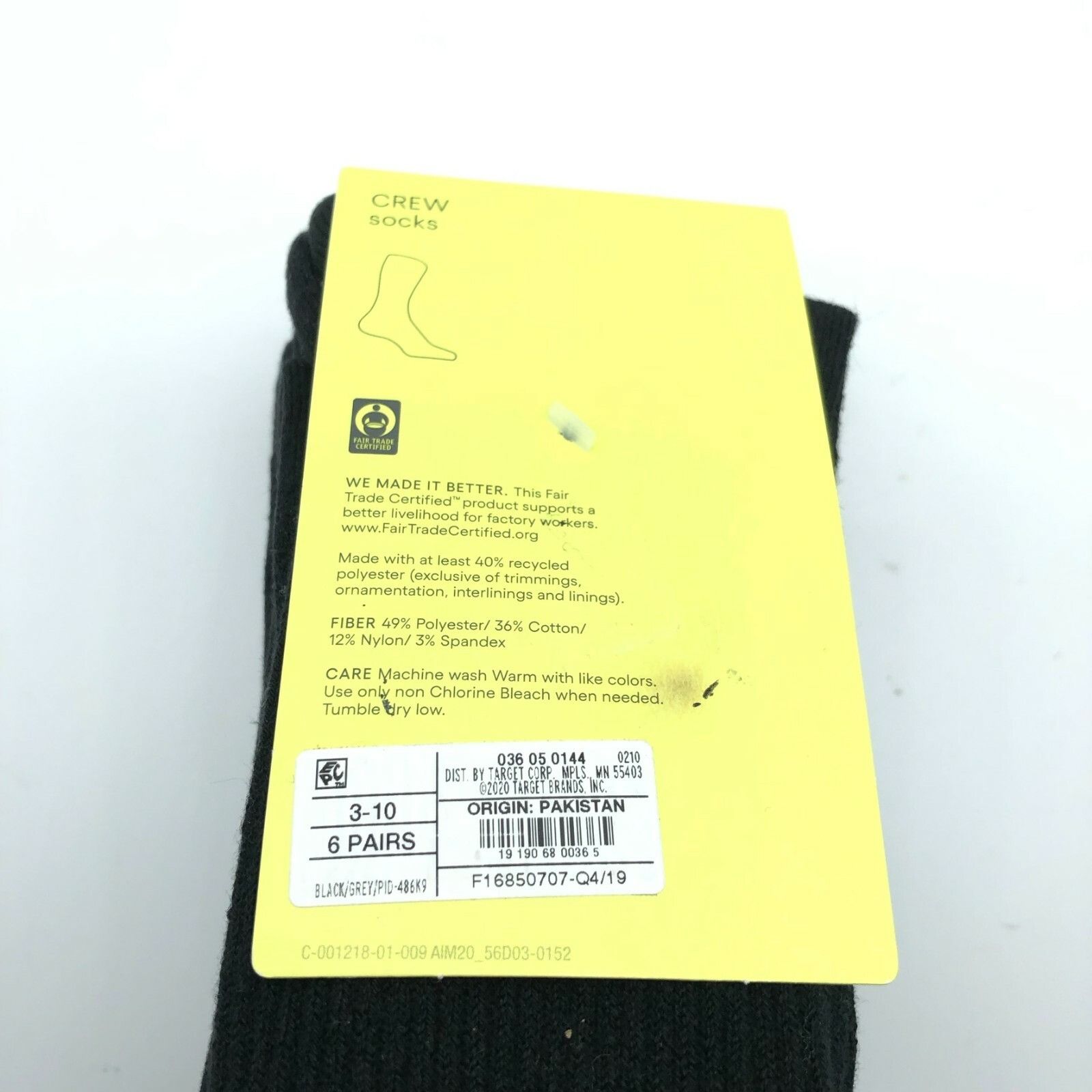 Other All in Motion Womens Crew Socks Arch Support Cushioning Blac Size ONE SIZE - 4 Thumbnail