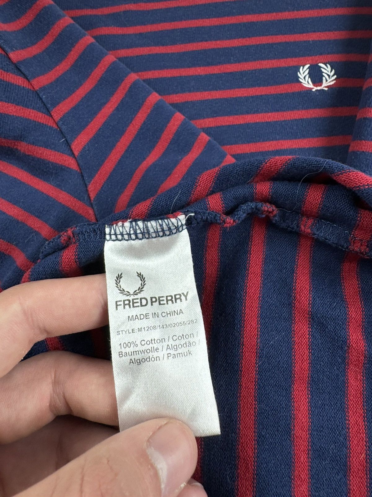 Fred Perry Fred Perry Striped Sportswear Men’s Blue XL Cotton Crew Neck Sweatshirt Pullover Size US XL / EU 56 / 4 - 5 Thumbnail