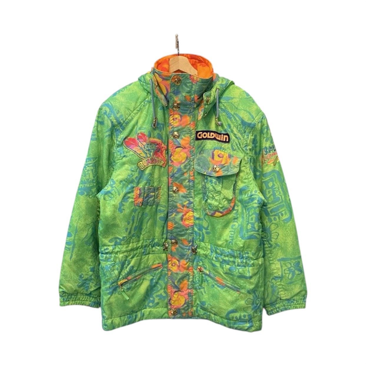 Goldwin Vintage 90s Goldwin All-Over Print Ski Jacket Neon Green Size US L / EU 52-54 / 3 - 1 Thumbnail