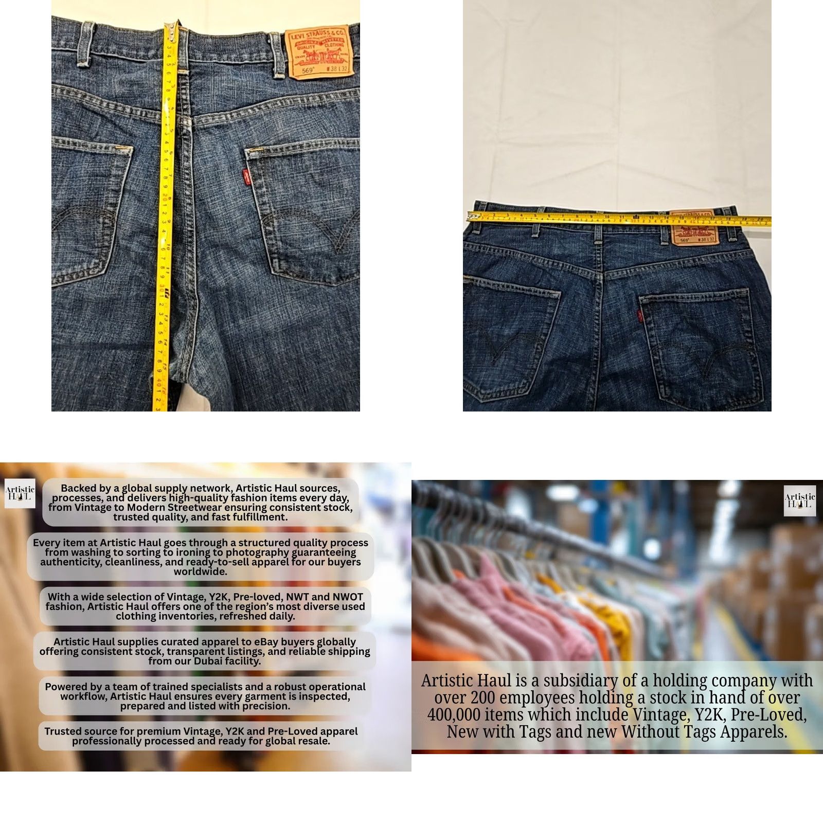 Levi's Levi's 569 Loose Straight Jeans Dark Wash 38x32 Men’s Size 26" / US 2 / IT 38 - 8 Thumbnail