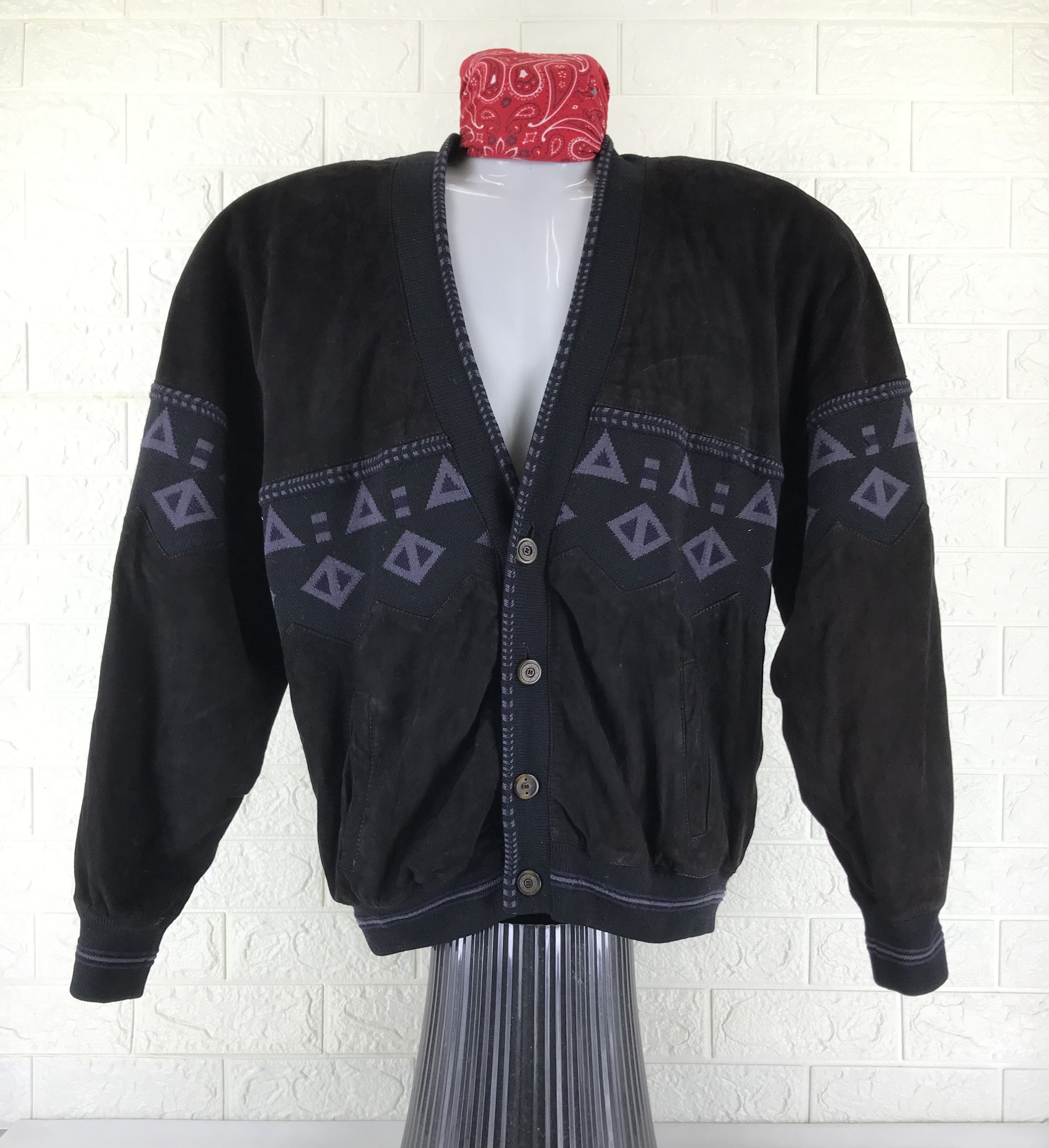 Torras Vintage Torras Hybrid Cardigan Suede Leather Jacket Size US L / EU 52-54 / 3 - 1 Thumbnail