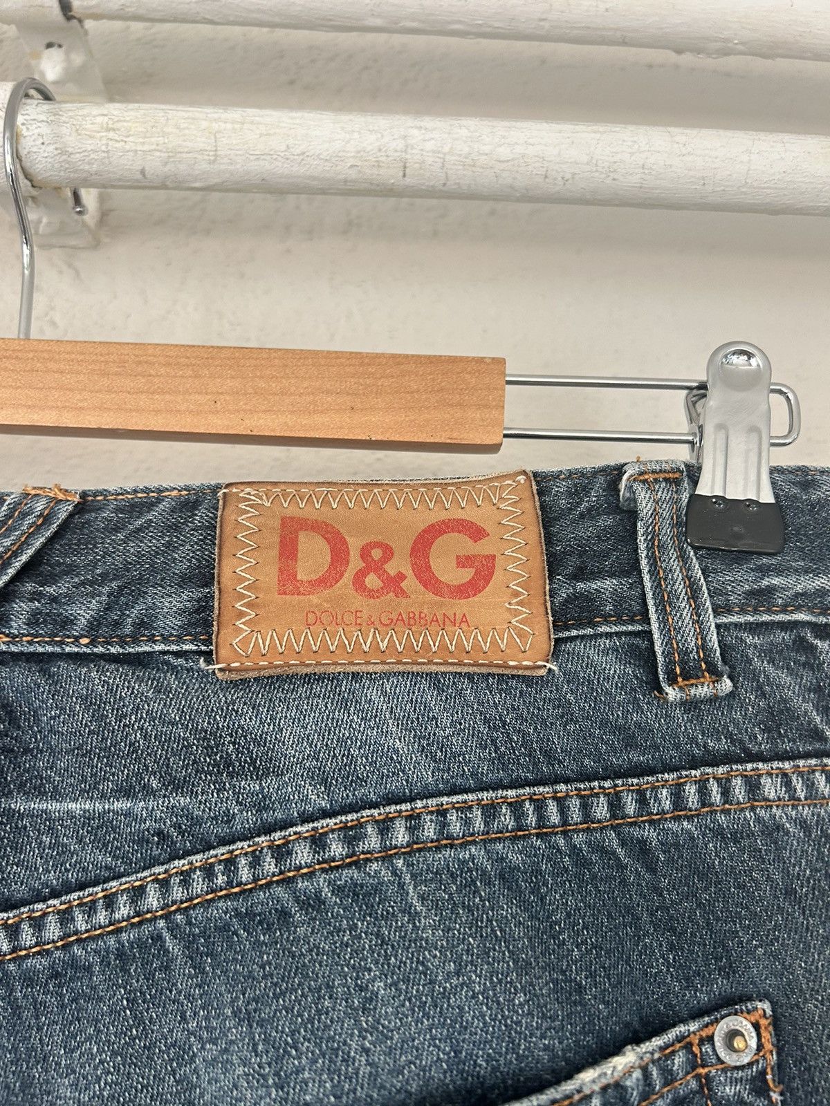 Dolce & Gabbana D&G Blue Distressed Straight-Leg Jeans Size US 34 / EU 50 - 10 Thumbnail