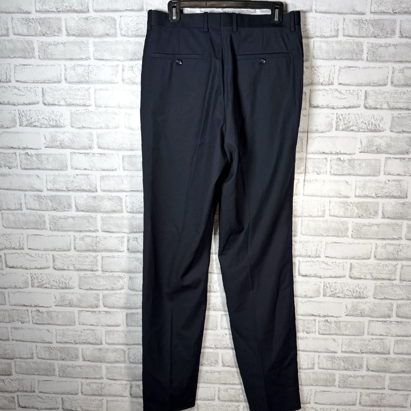 Vintage NWT Caravelli Navy Blue Polyester Blend Dress Pants Mens 38x32 Italy Blue Dress Pants Mens XS? Size US 38 / EU 54 - 5 Thumbnail