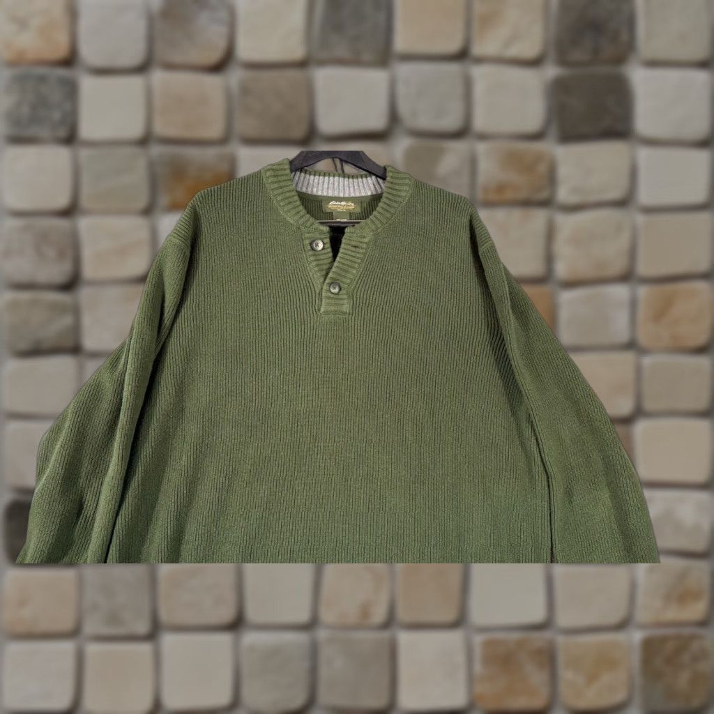 Eddie Bauer Eddie Bauer Sweater Mens XL Tall Green Henley Thermal Ribbed Knit Pullover Outdoor Winter Fall Spring Casual Size US XL / EU 56 / 4 - 1 Thumbnail