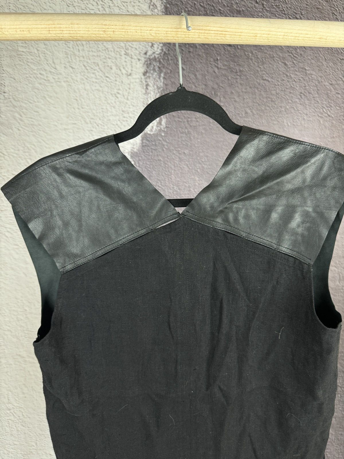 Designer × Genuine Leather Alysi creme black leather linen vest Size M / US 6-8 / IT 42-44 - 11 Thumbnail