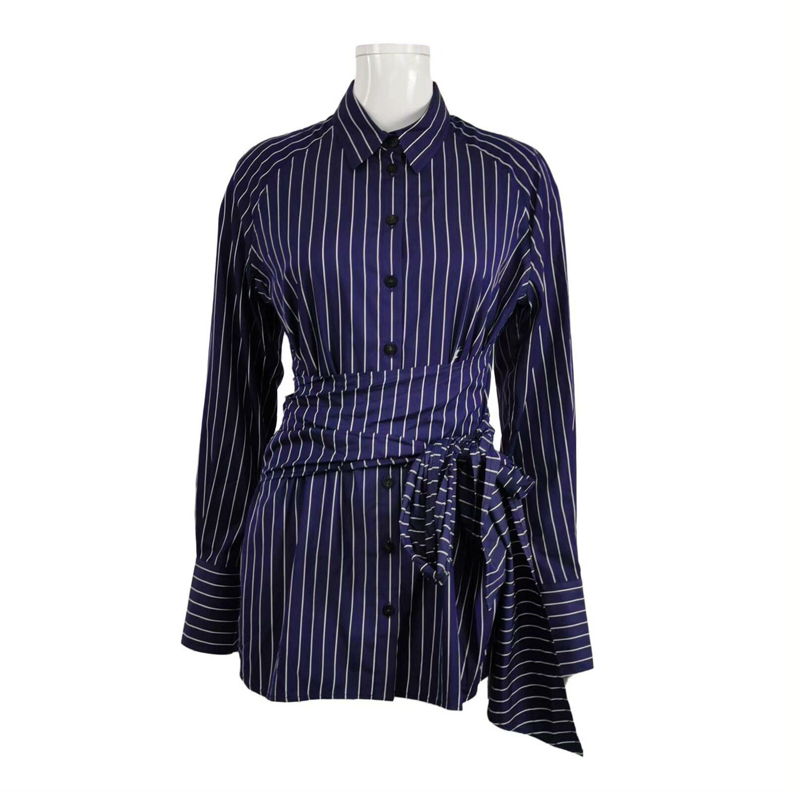 Salvatore Ferragamo Salvatore Ferragamo Cotton Contrast Stripe Collared Shirt Size S / US 4 / IT 40 - 1 Thumbnail