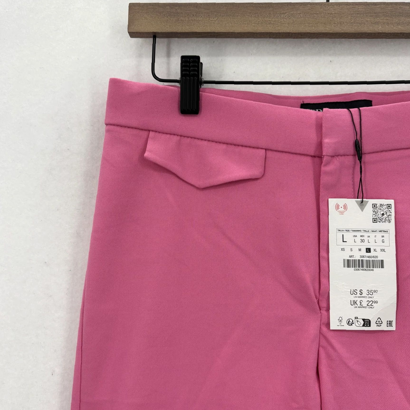 Zara Zara Pants Womens Large Pink Stretch Cotton Blend Dress Ankle Trousers Work NWT Size 36" / US 14 / IT 50 - 3 Thumbnail