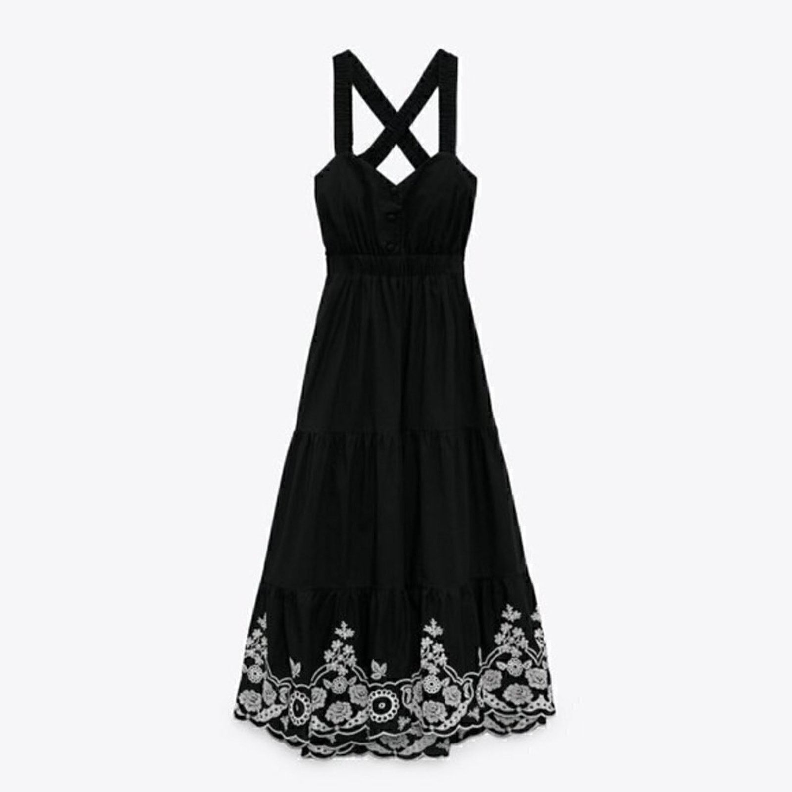 Zara ZARA Midi Dress with Cross Straps NWT Size M / US 6-8 / IT 42-44 - 14 Thumbnail