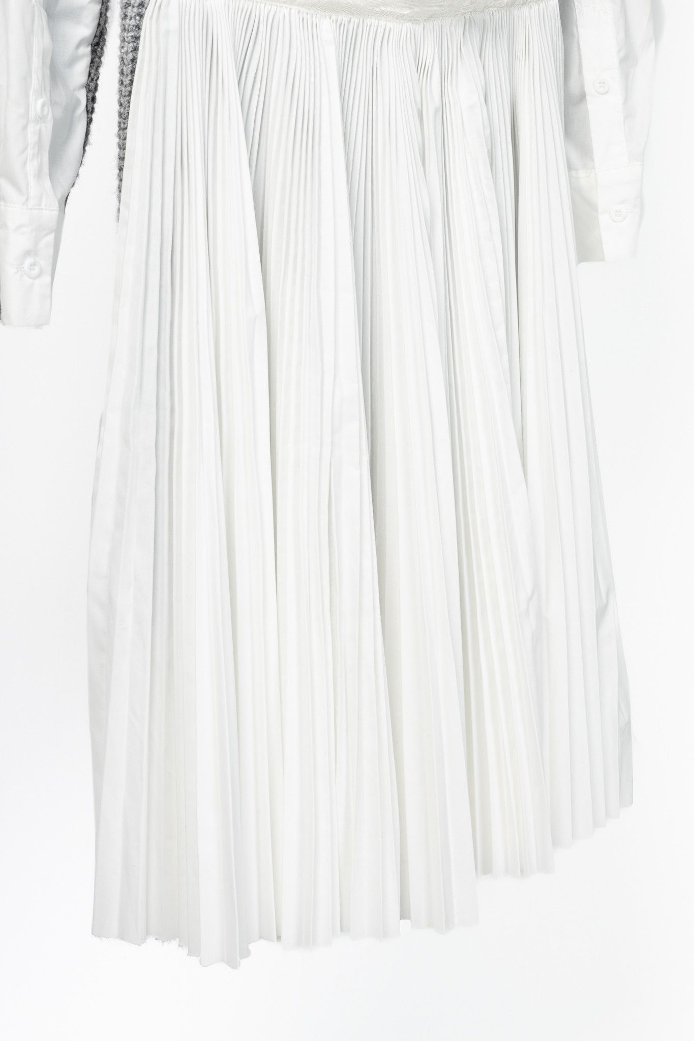 Kenzo Kenzo Grey & White Pleated-Back Sweater Shirt Dress Size M / US 6-8 / IT 42-44 - 8 Thumbnail