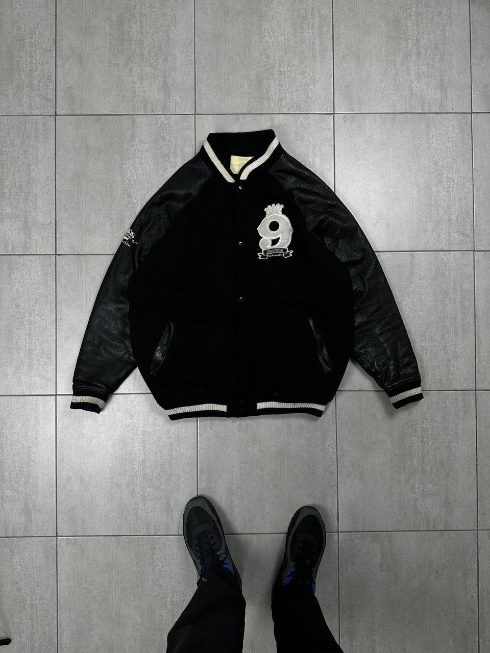 Japanese Brand Nine Rulaz Black Japan Dragon Leather Sleeve Varsity Jacket Size US XXL / EU 58 / 5 - 3 Thumbnail