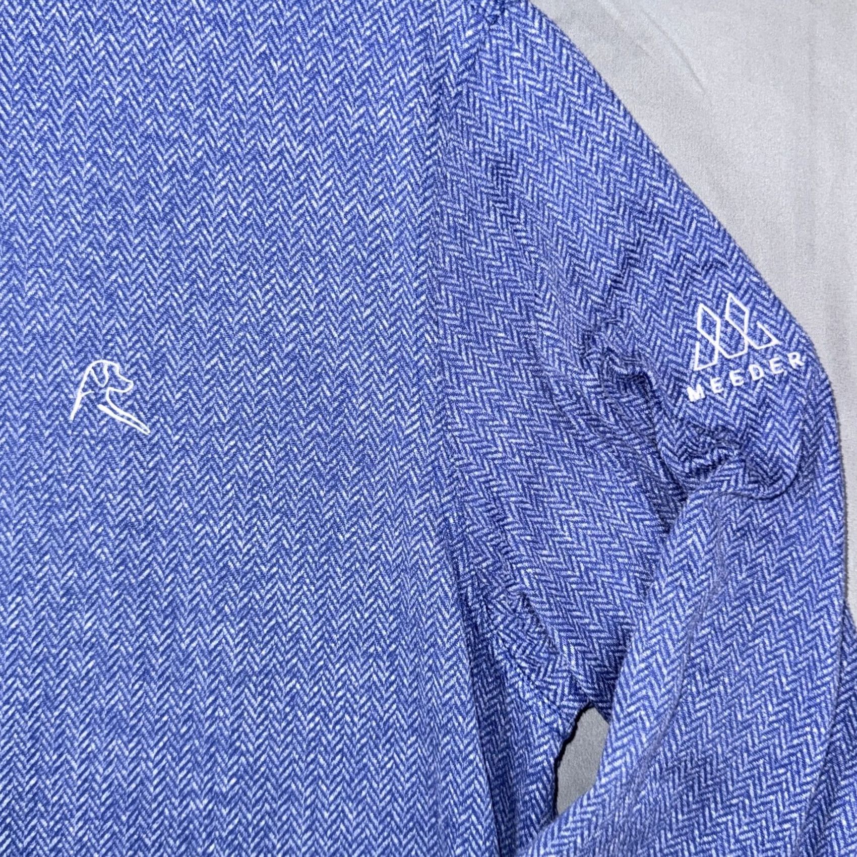 Vintage Rhoback Pullover Mens 2XL Blue Herringbone Long Sleeve Golf Size US XXL / EU 58 / 5 - 4 Thumbnail
