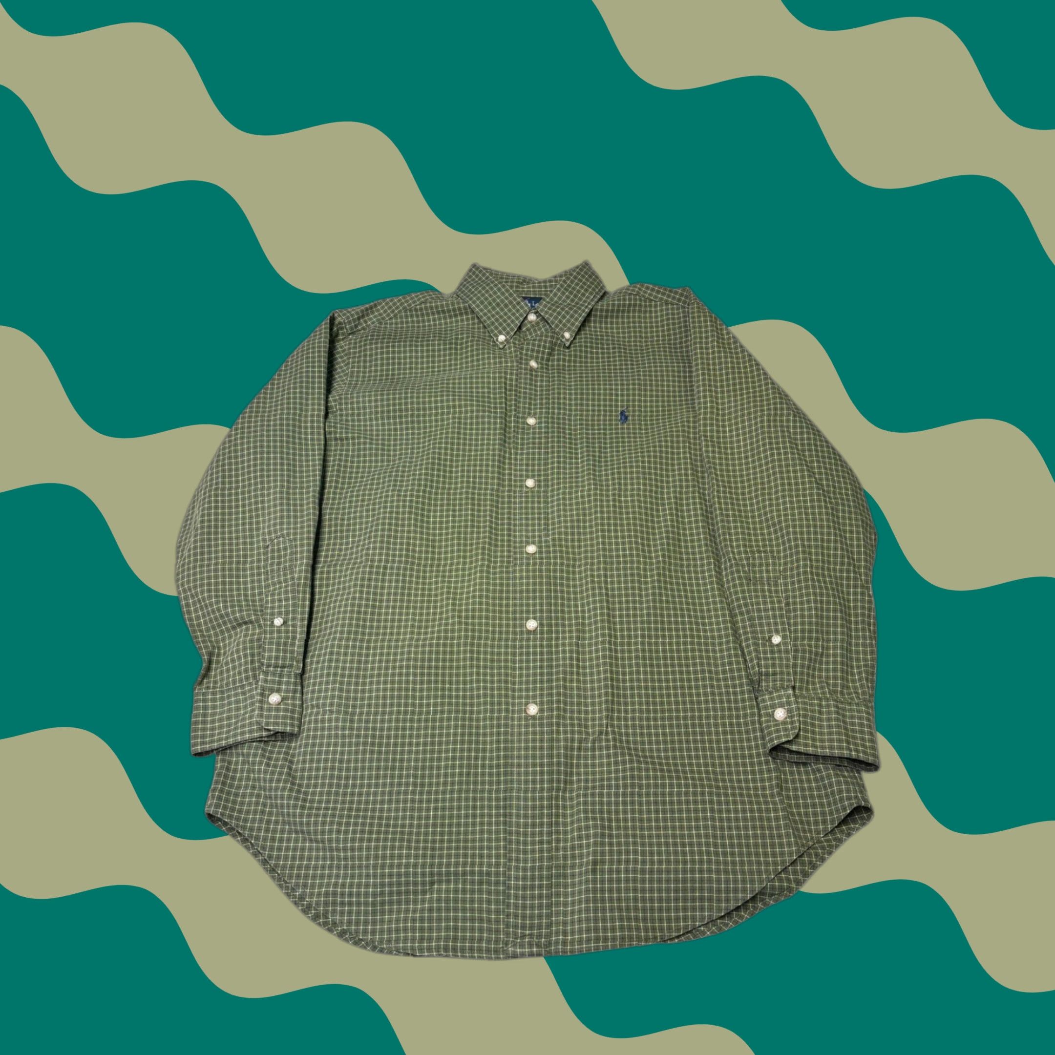 Ralph Lauren Ralph Lauren Button-Up Shirt Men Large Green White Navy Plaid Check Classic Fit with Pockets Size US L / EU 52-54 / 3 - 1 Thumbnail
