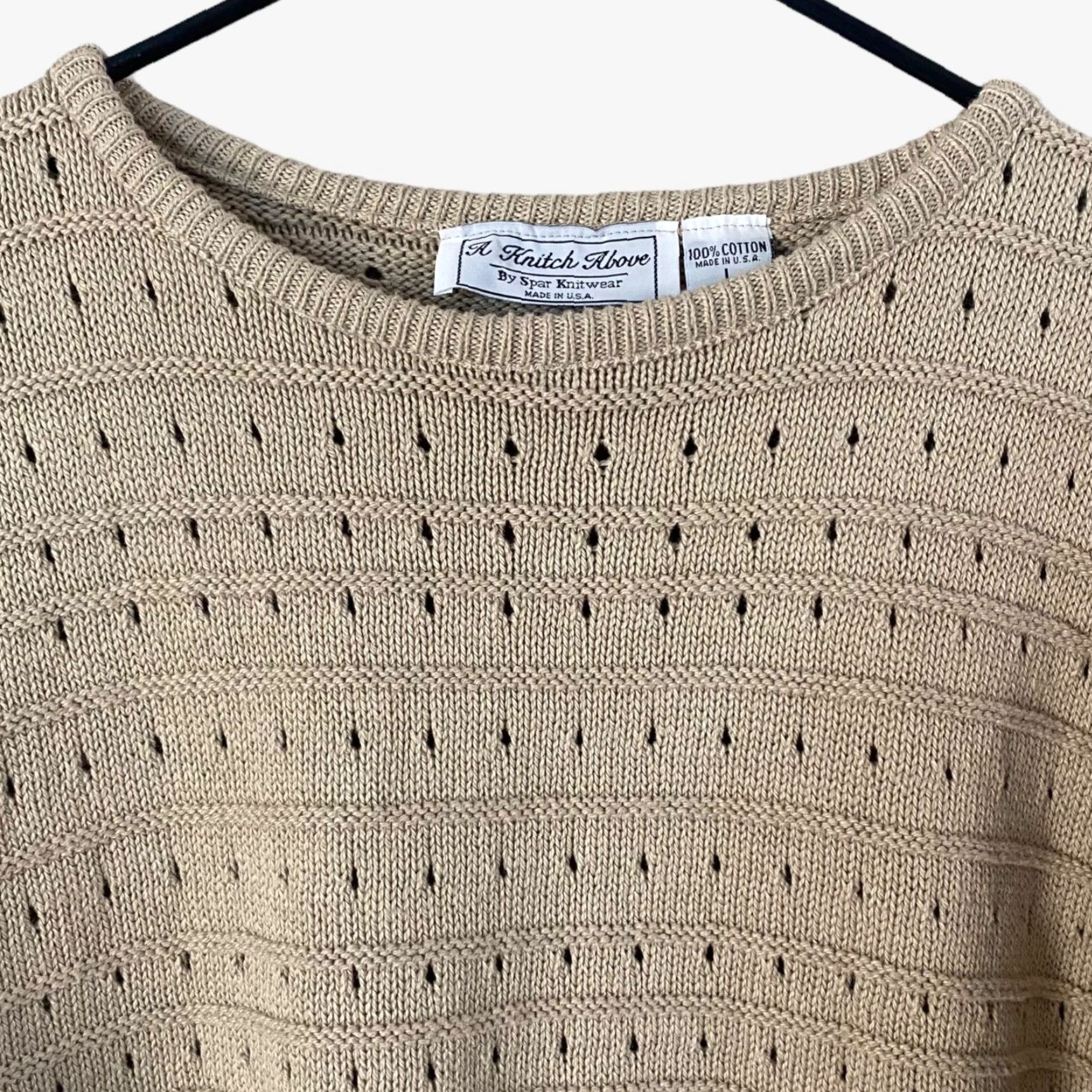 Vintage VINTAGE A Knitch Above Spar Knit Wear Sweater Tan Womens Large Cotton USA Size L / US 10 / IT 46 - 5 Thumbnail