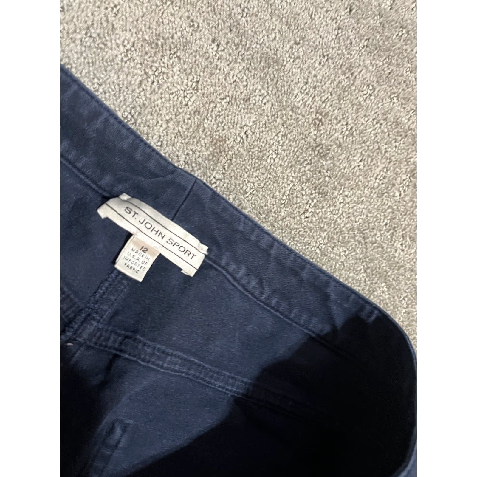 Vintage ST JOHN KNIT SPORT Pants Women's Size 12 Navy Blue Twill Straight Size 34" / US 12 / IT 48 - 5 Thumbnail