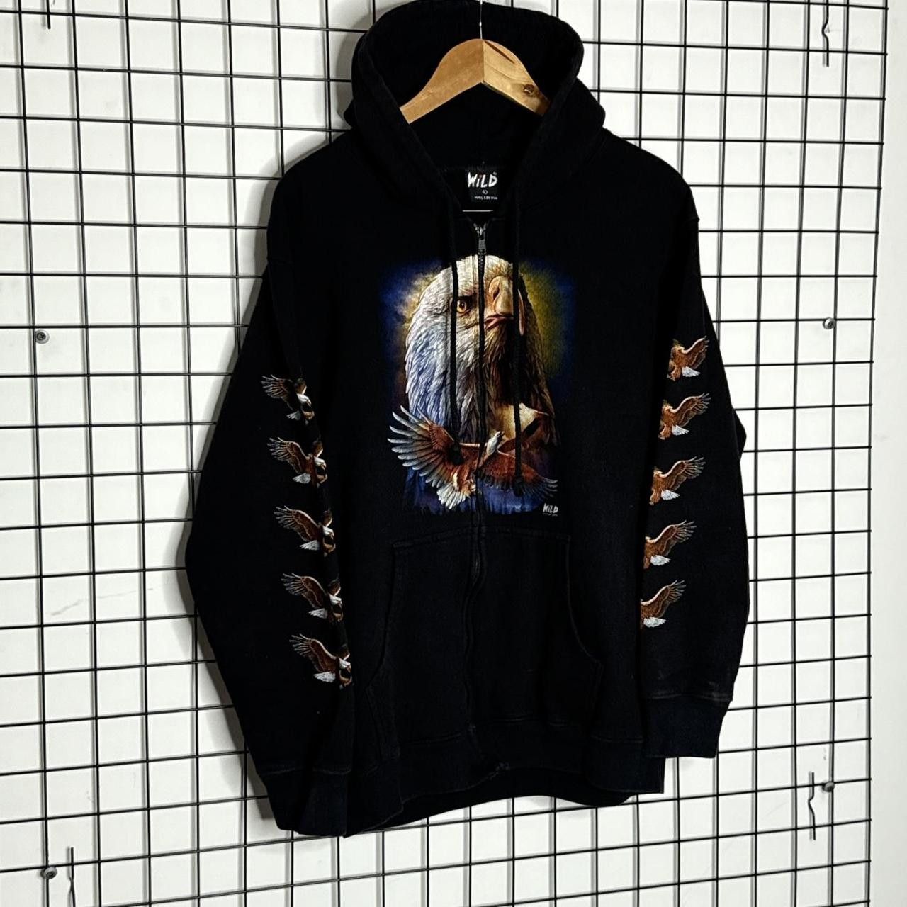 Vintage Wild black eagle zip up hoodie Size USA WILD Size US L / EU 52-54 / 3 - 4 Thumbnail