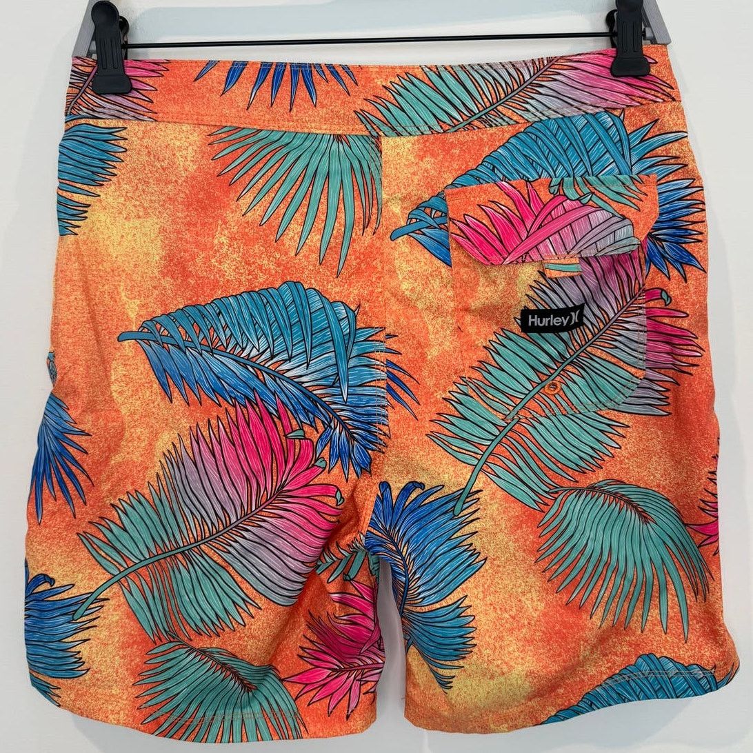 Hurley Hurley Palm Tree Tropical Orange 6" Men's Board Shorts Size US 28 / EU 44 - 4 Thumbnail