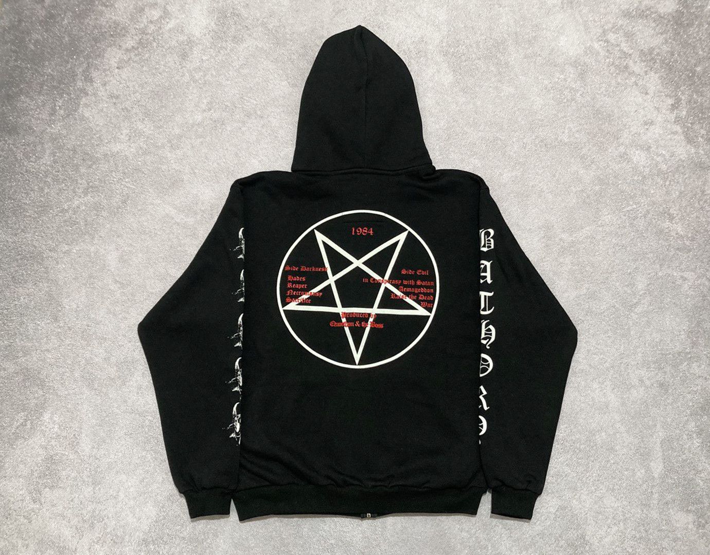 Band Tees Zip-hoodie Bathory - black metal (mayhem , venom , burzum) Size US XL / EU 56 / 4 - 5 Thumbnail