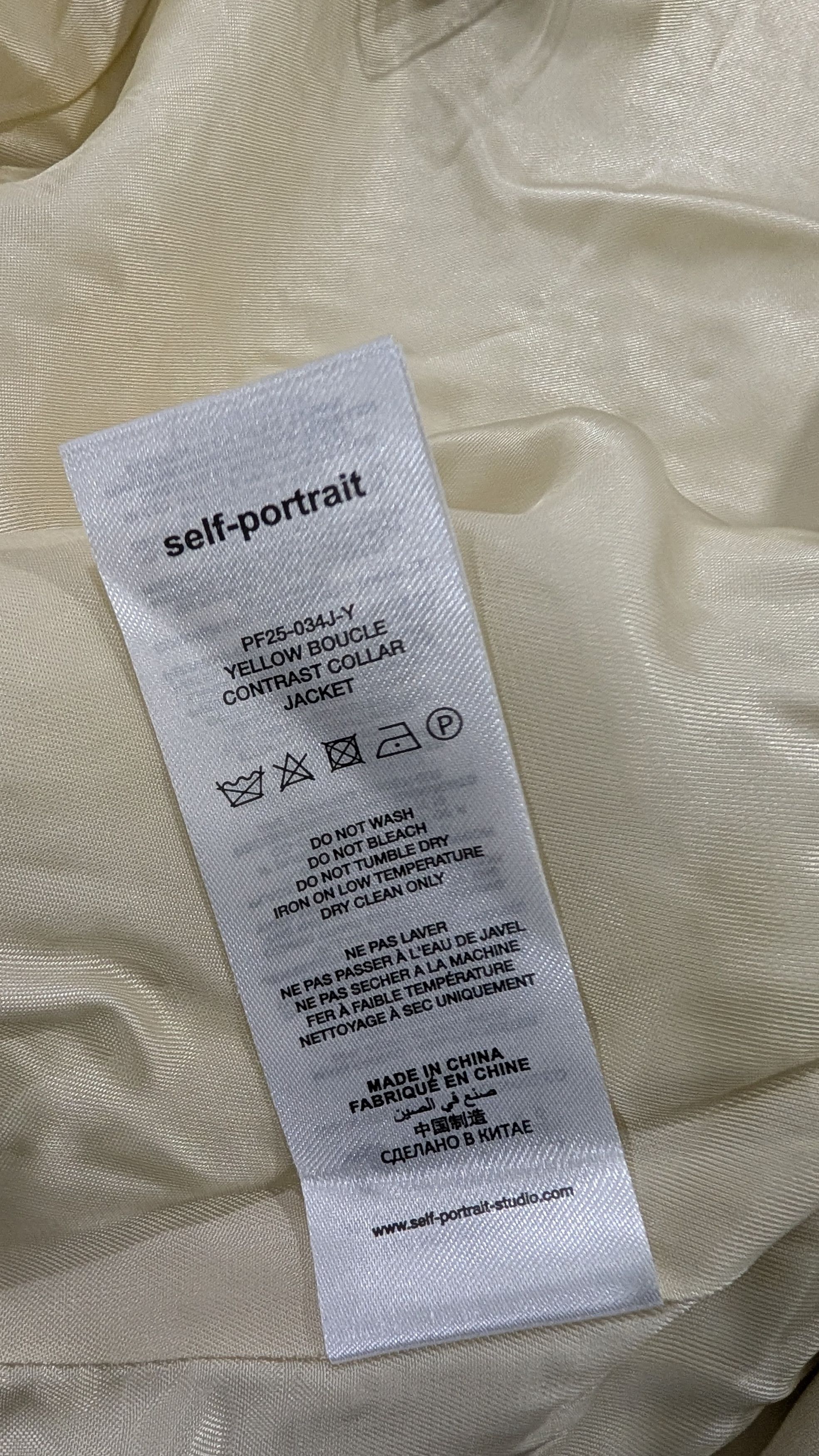 Self-Portrait Self-Portrait Yellow Bouclé Cropped Jacket Contrast Collar Size S / US 4 / IT 40 - 4 Thumbnail