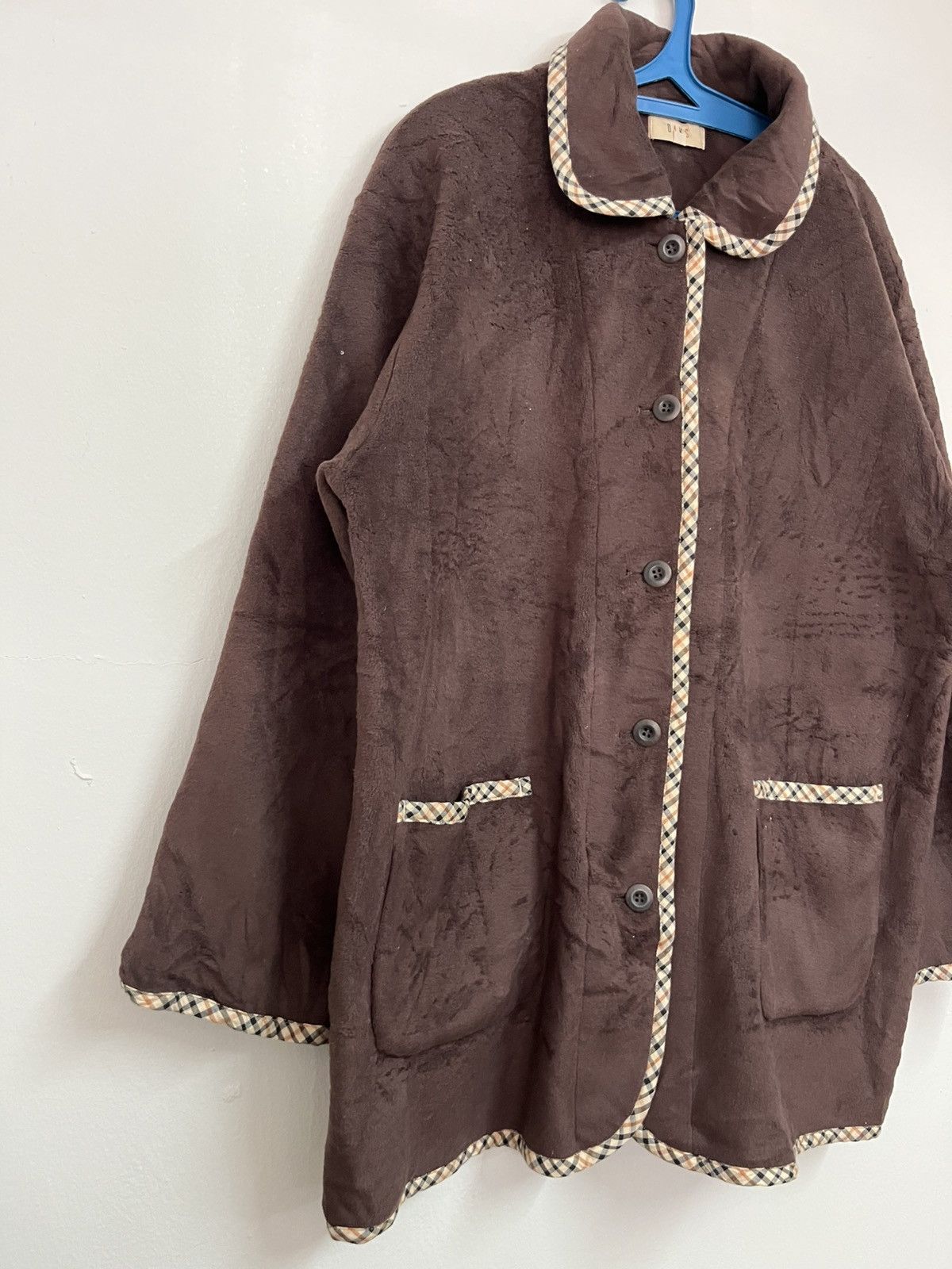 DAKS 💥Vintage 90s DAKS LONDON Monogram Brown Velvet Jackets Size L / US 10 / IT 46 - 3 Thumbnail