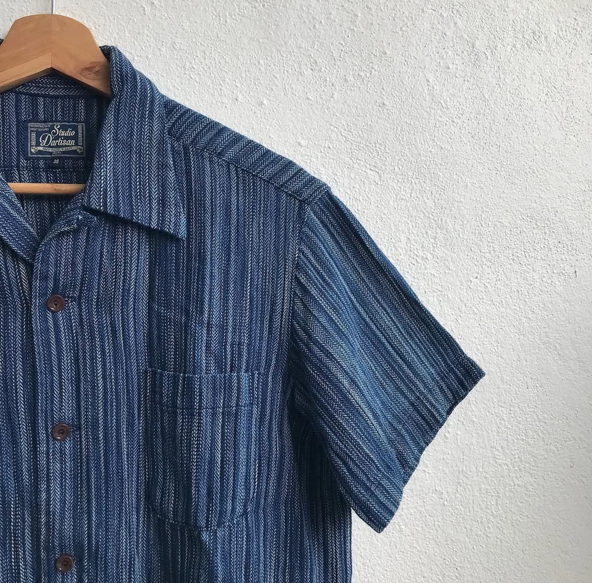 Studio D'Artisan Indigo Shijira Kasuri Shirt Size US M / EU 48-50 / 2 - 2 Thumbnail