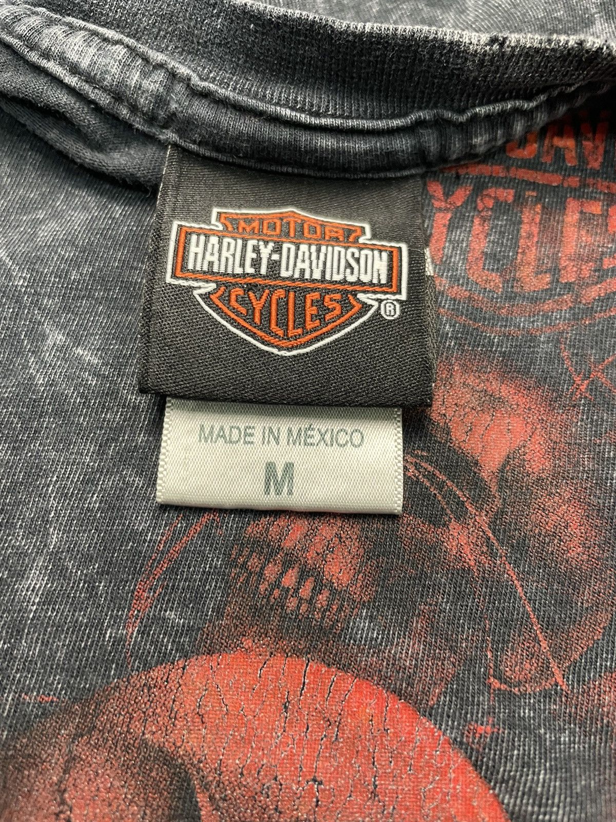 Affliction × Harley Davidson × If Six Was Nine Y2K Harley Davidson Skull Thrashed Shirt Size US M / EU 48-50 / 2 - 5 Thumbnail