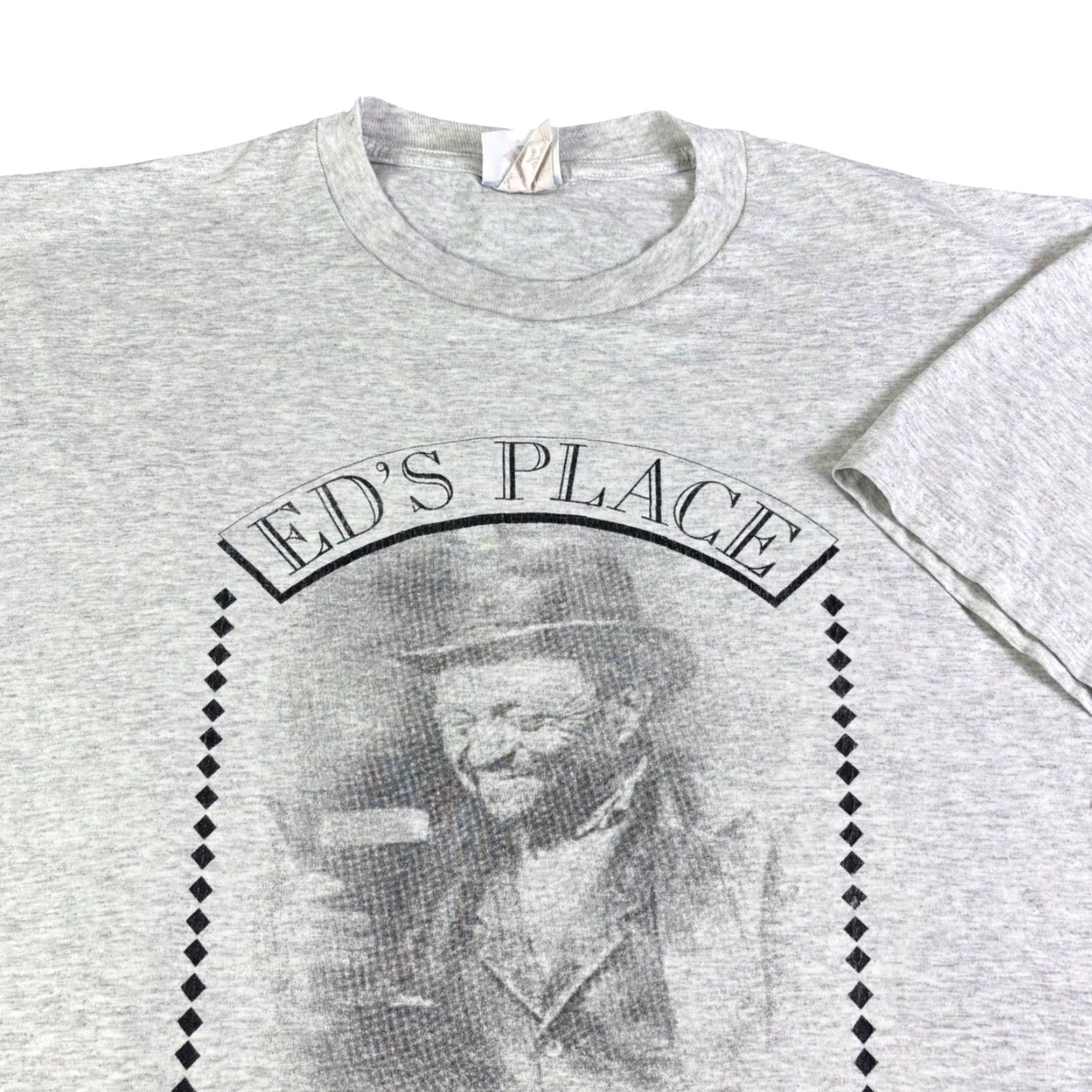 Jerzees VINTAGE Jerzees Ed's Place Johnstown PA Graphic T-Shirt XL Mens Gray Heathered Crew Neck Short Sleeve Graphic Print Size US XL / EU 56 / 4 - 2 Thumbnail
