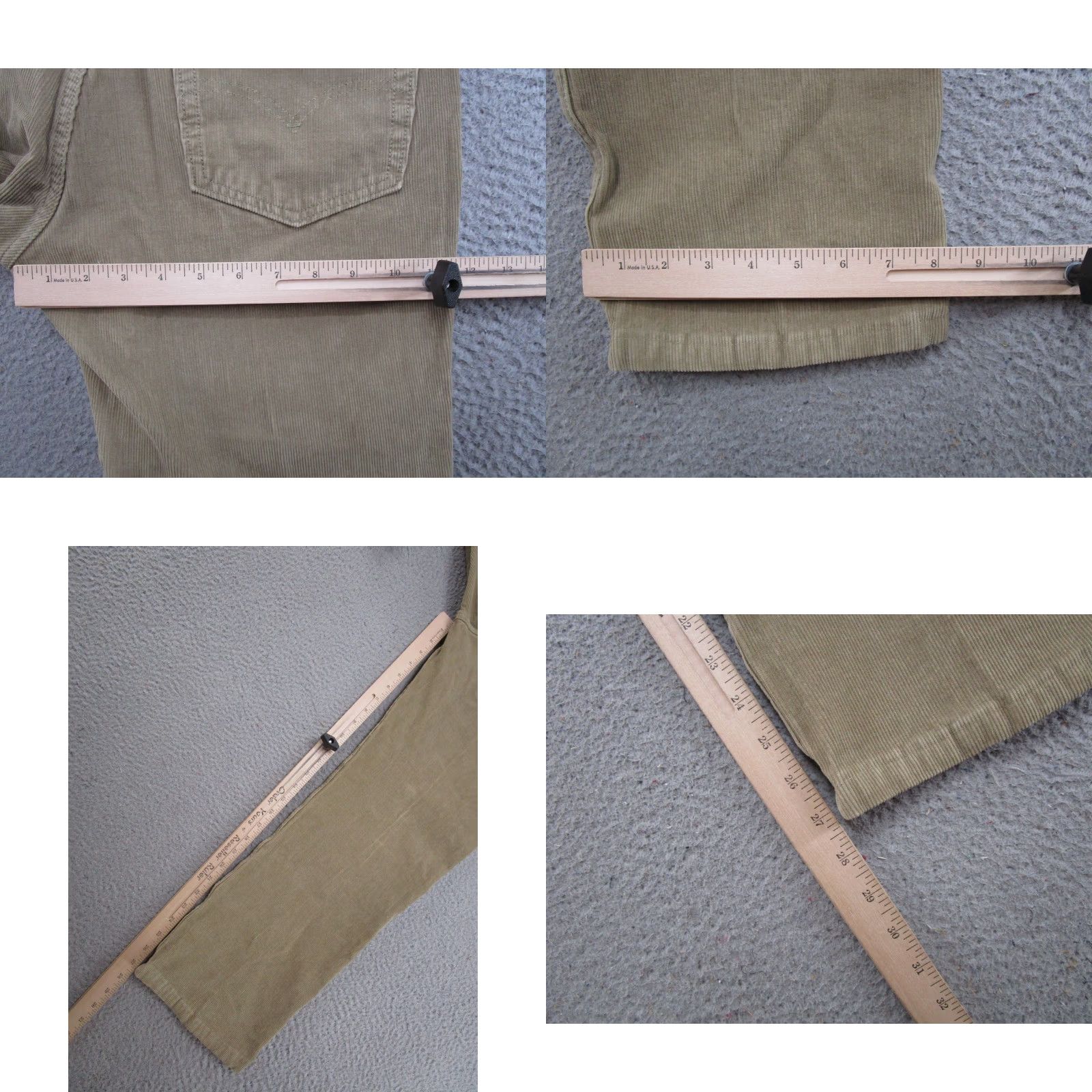 Levi's Levi's 514 Corduroy Pants Mens 36x32 Beige Khaki Straight Leg White Tab Casual 5-Pocket Levi's 500 Series Mens Pants Size US 36 / EU 52 - 9 Thumbnail