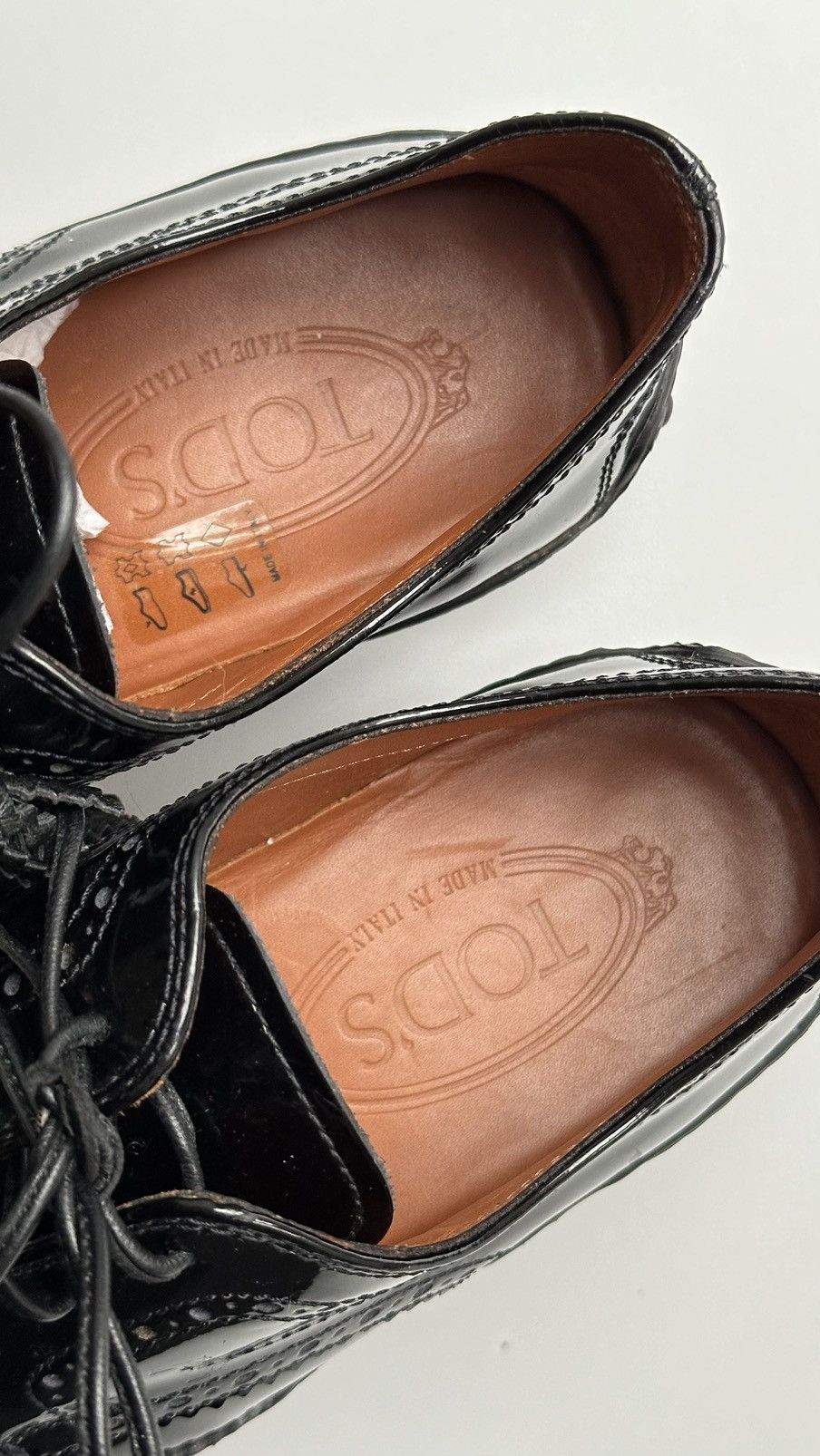 Tod's Tods Women Patent Leather Black Brogue Made In Italy Size 37 Size US 7 / IT 37 - 4 Thumbnail