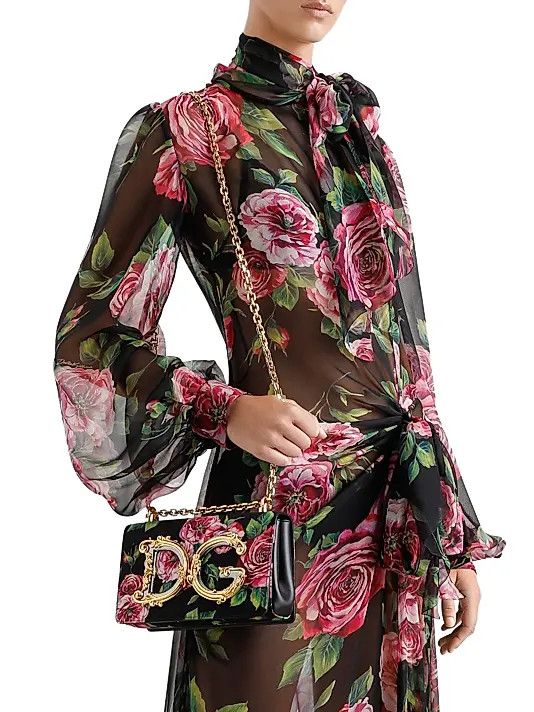 Dolce & Gabbana os11x1225 Size: OS / DG Girls Floral Satin Shoulder Bag Size ONE SIZE - 2 Thumbnail