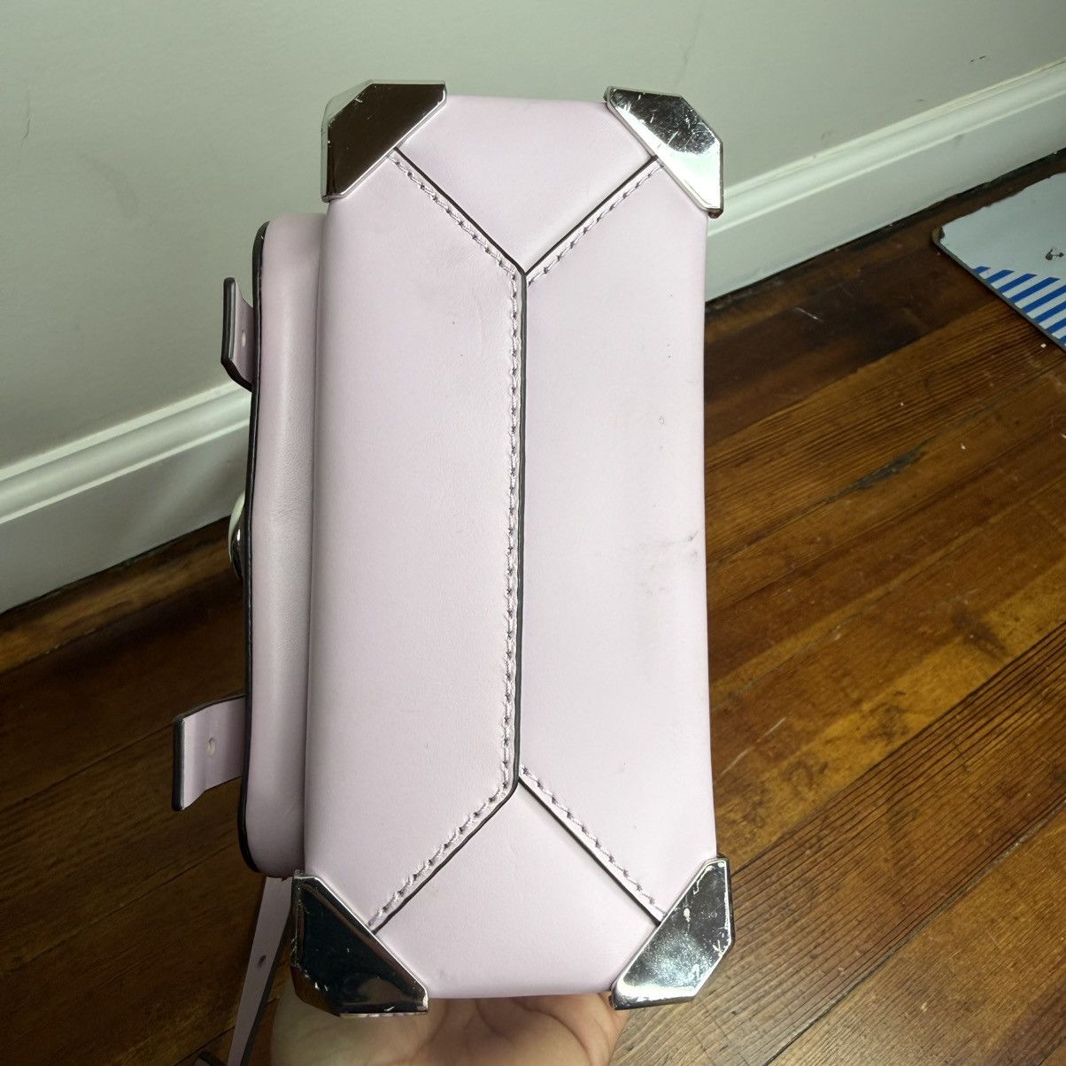 Michael Kors Michael Kors Light Pink Studded Leather Crossbody Satchel Size ONE SIZE - 4 Thumbnail