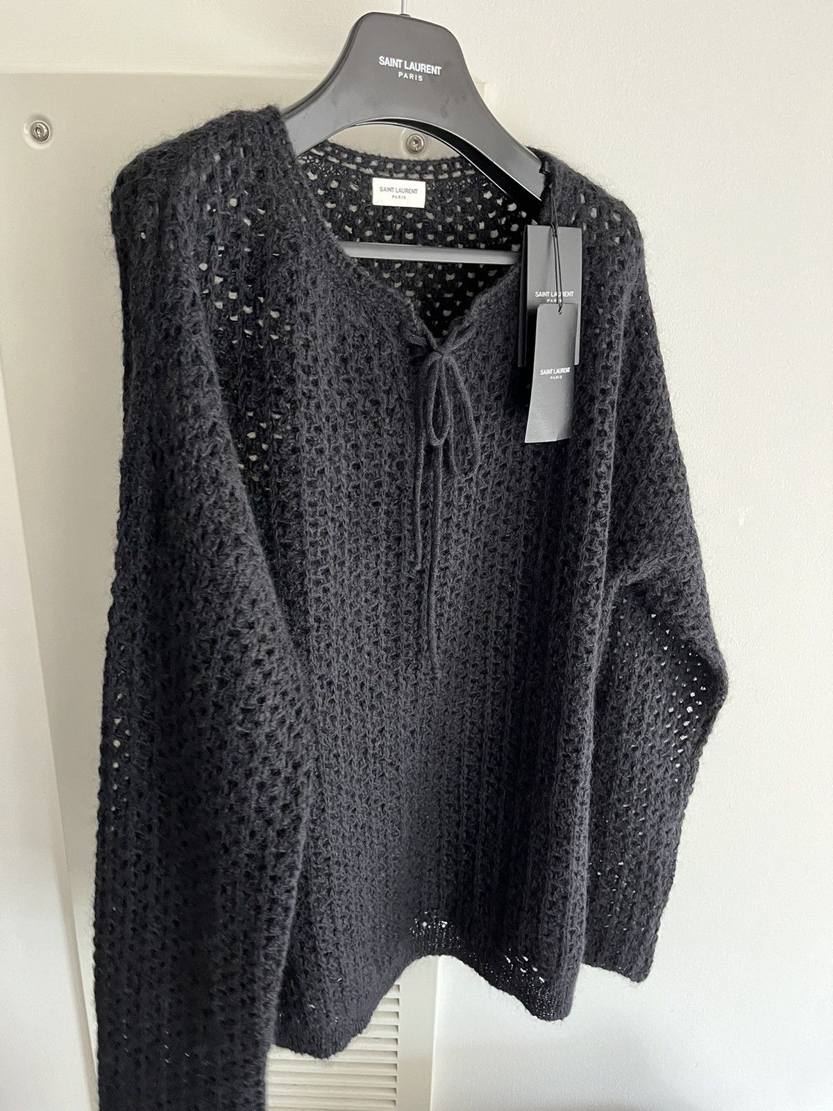 Saint Laurent Paris Rare Super Runway Saint Laurent Trashed Celebrity Sweater Size US XL / EU 56 / 4 - 19 Thumbnail