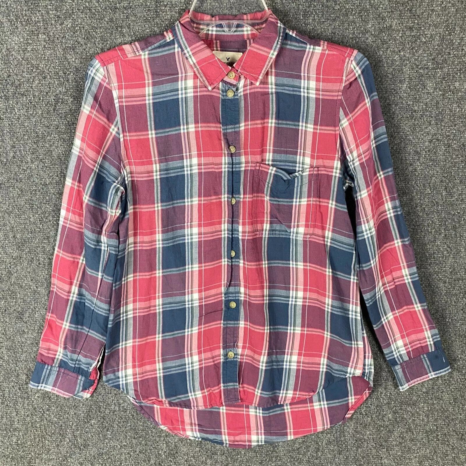 American Eagle Outfitters American Eagle Button Up Top Women's Small Boyfriend Fit Size S / US 4 / IT 40 - 1 Thumbnail