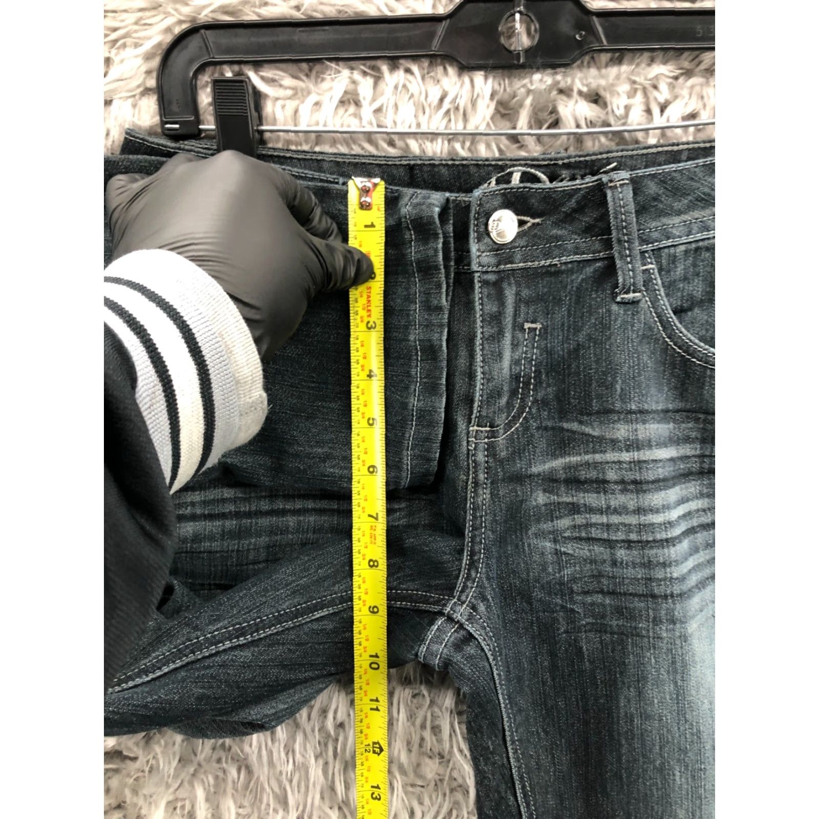 Denime Dereon Jeans Skinny Mid Dark Blue 30 in 33 in Juniors Size 7 Belt Loops 5-Pocket Denim Fashion Womens Size 28" / US 6 / IT 42 - 4 Thumbnail